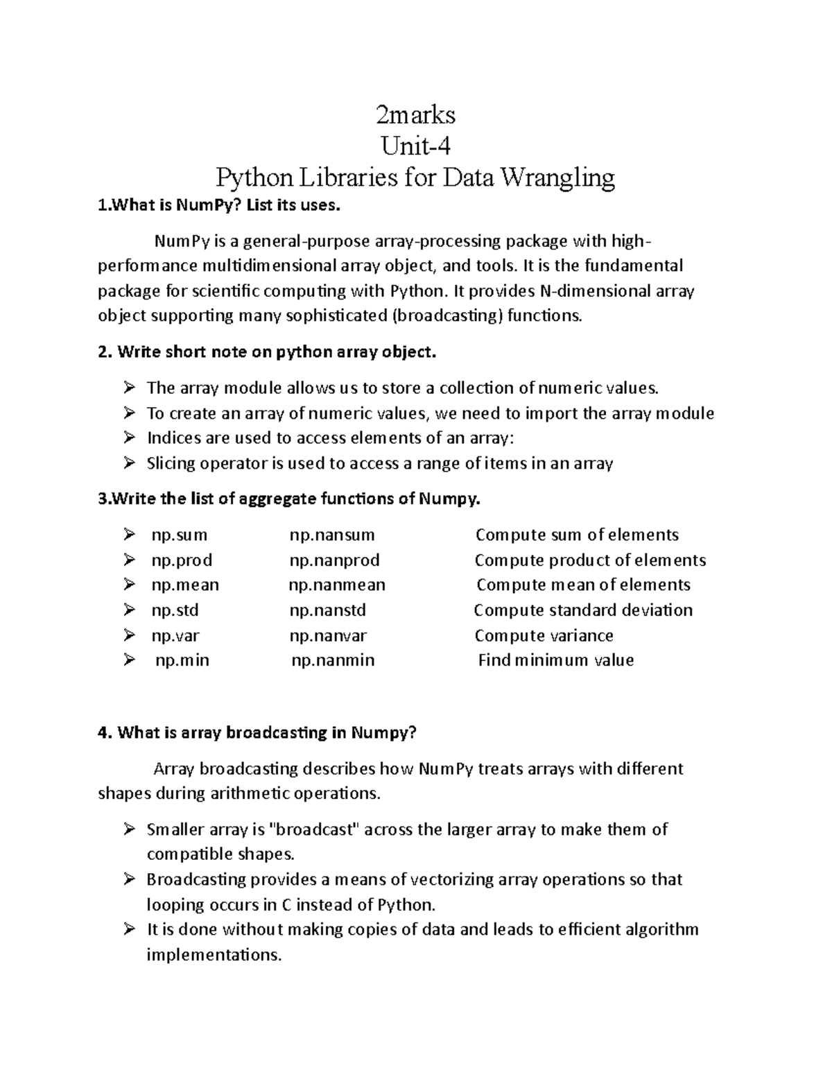 Data Science Foundations: Python Libraries for Data Wrangling - 2 Mark ...