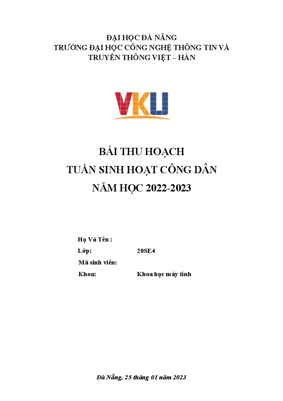 SHCD - bth - ĐẠI HỌC ĐÀ NẴNG TRƯỜNG ĐẠI HỌC CÔNG NGHỆ THÔNG TIN VÀ ...