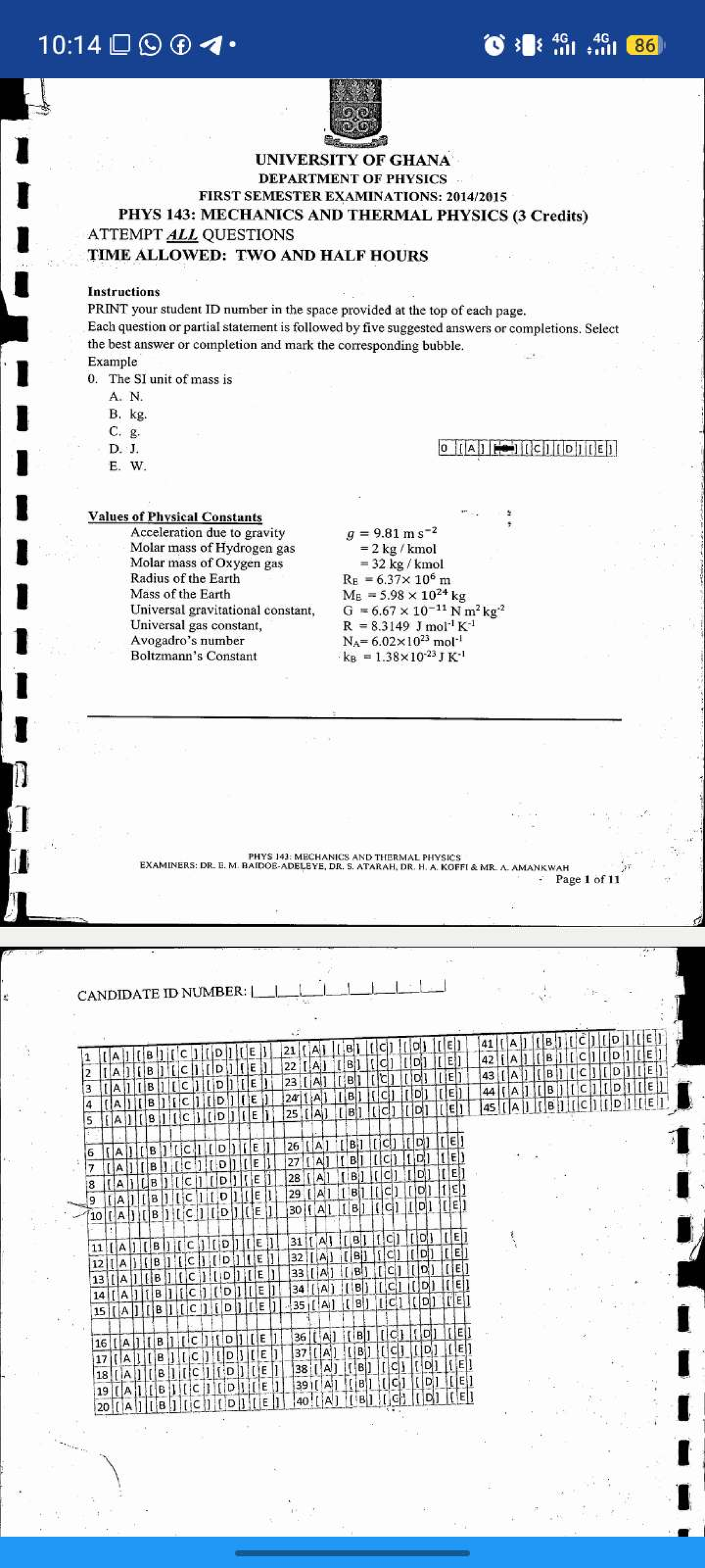 PHYS 143: Mechanics and Thermal Physics Final Exam Review - Studocu