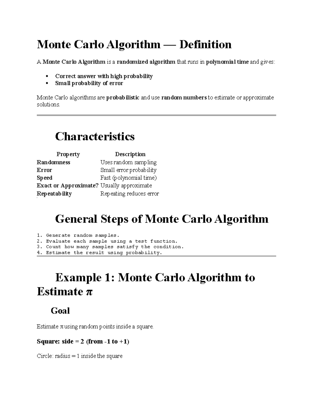 Monte Carlo Algorithm Overview and Applications - GA TR UD Lava ...