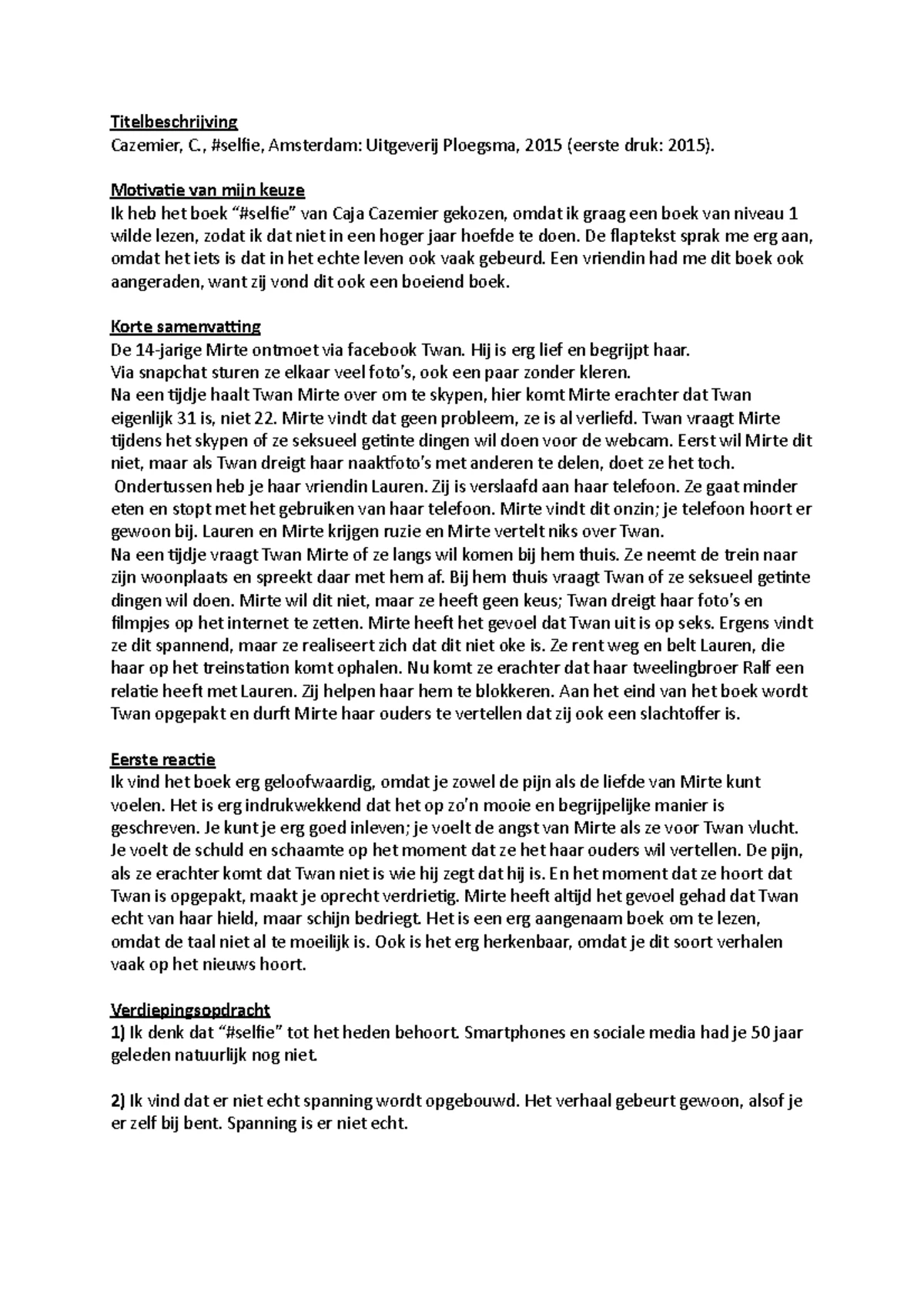 Nederlands se periode 2 standpunt standpunten en argumenten wat is