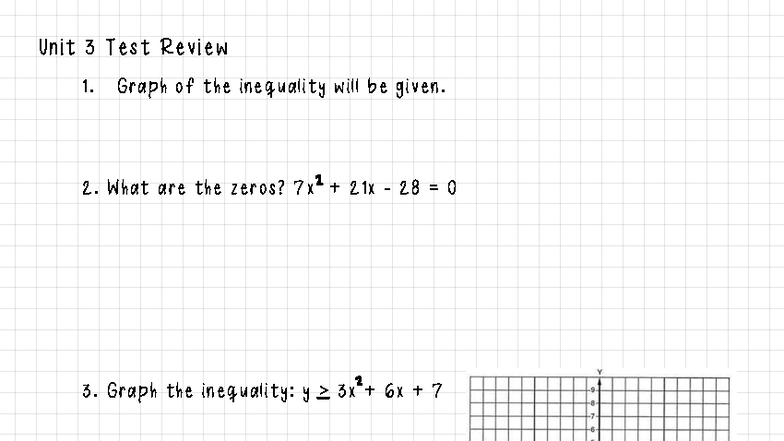 Unit+3+Review - study guides - Unit 3 Test Review What are the zeros ...