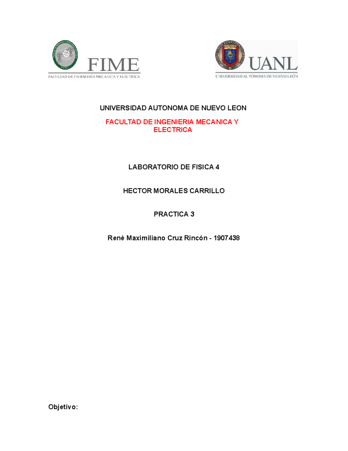 Lab de Fisica 4 - Practica 3 - UNIVERSIDAD AUTONOMA DE NUEVO LEON ...