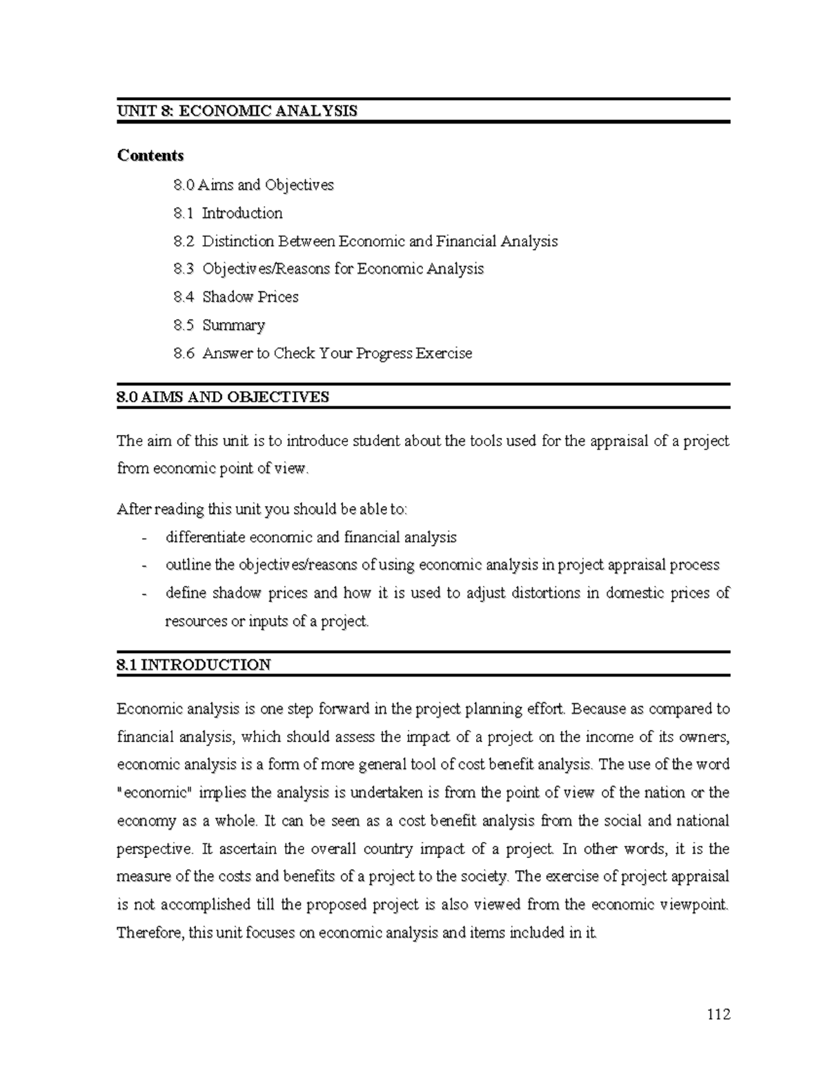 Unit 8: Economic Analysis and Project Appraisal Techniques - Studocu
