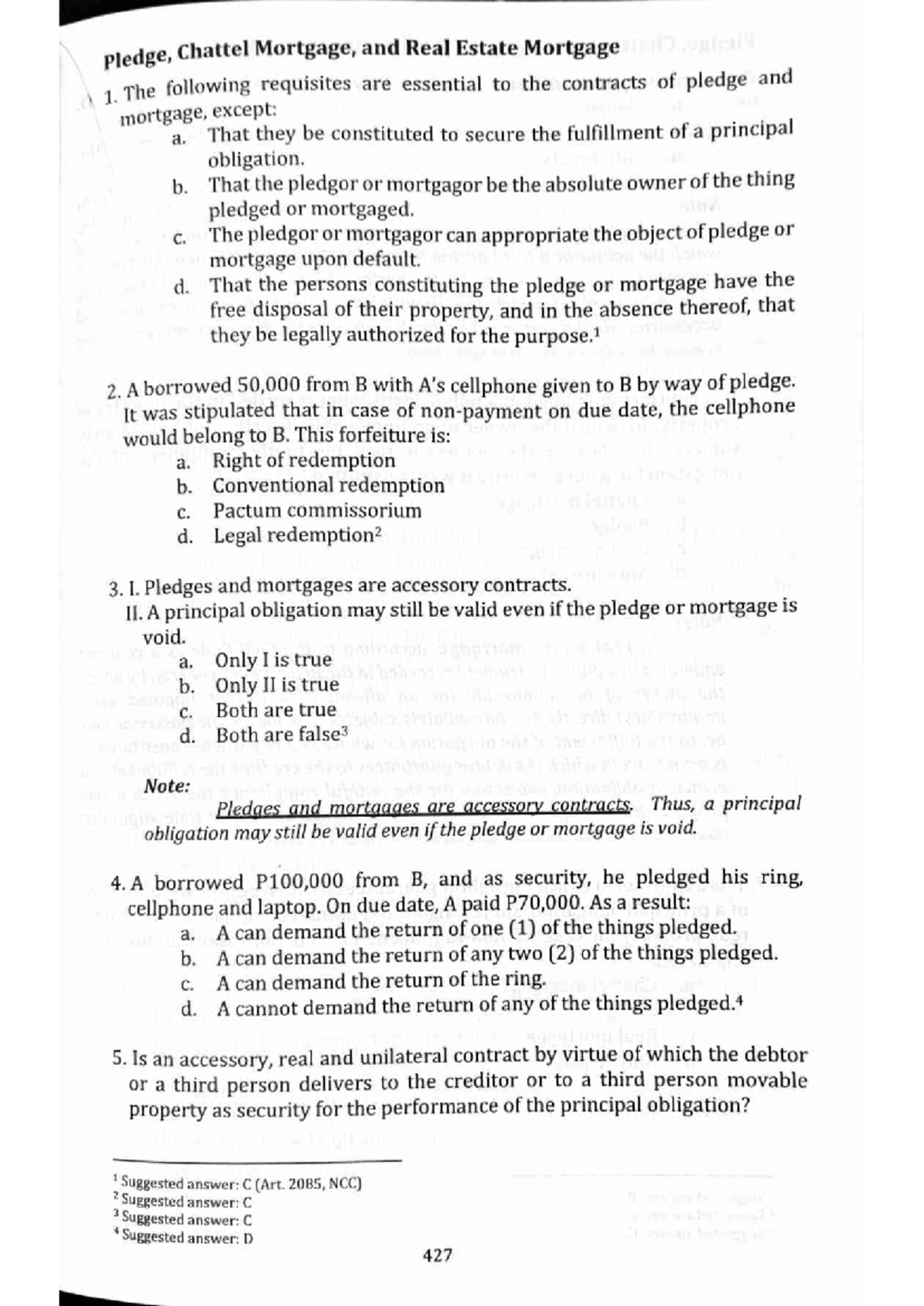 Pledge-AND- Mortgage - N/A - Pledge, Chattel Mortgage, and Real Estate ...