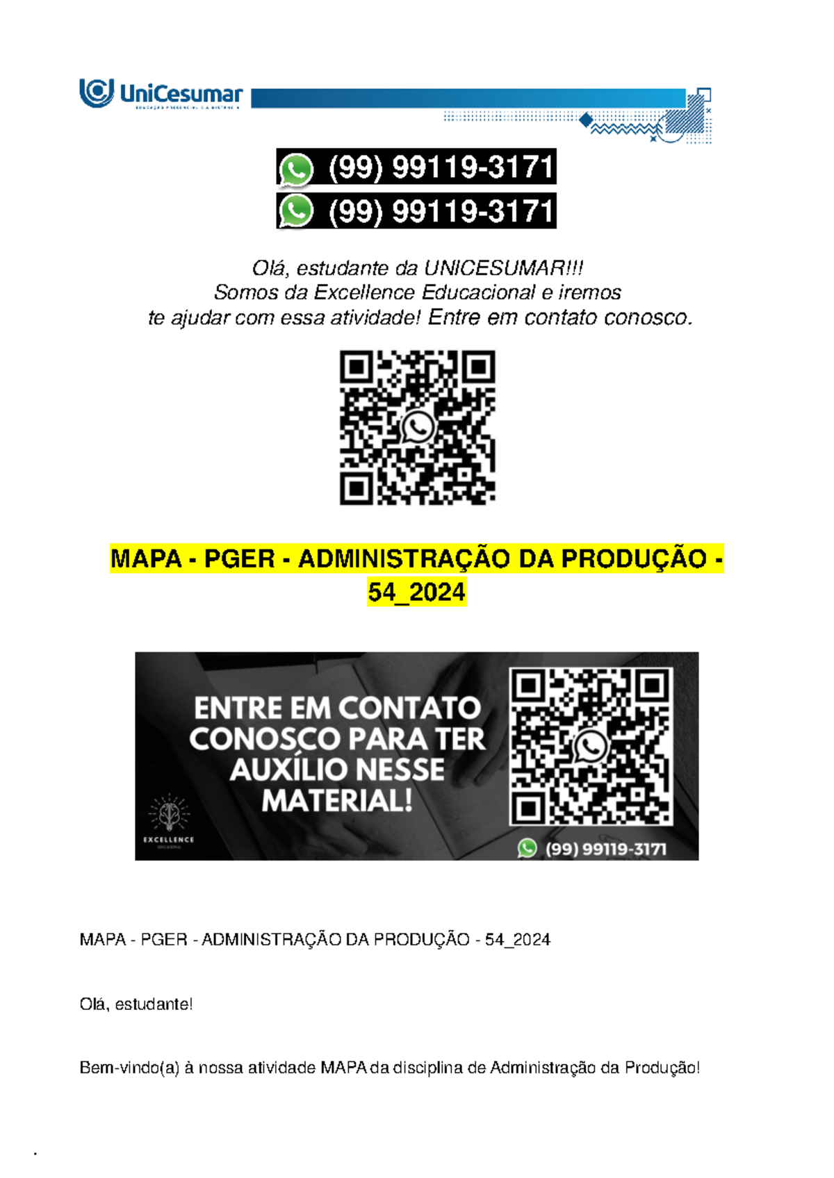 MAPA - PGER - Administração DA Produção - 54 2024-stamped - (99) 99119 ...