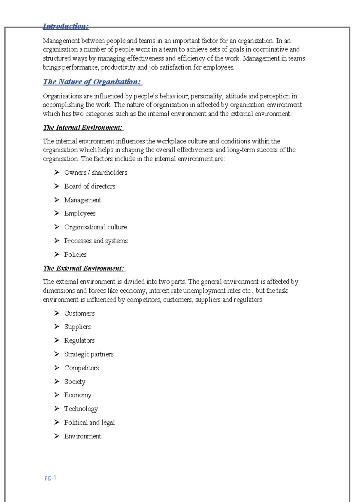 Management of People and Teams: Assignment 1 Insights - Studocu