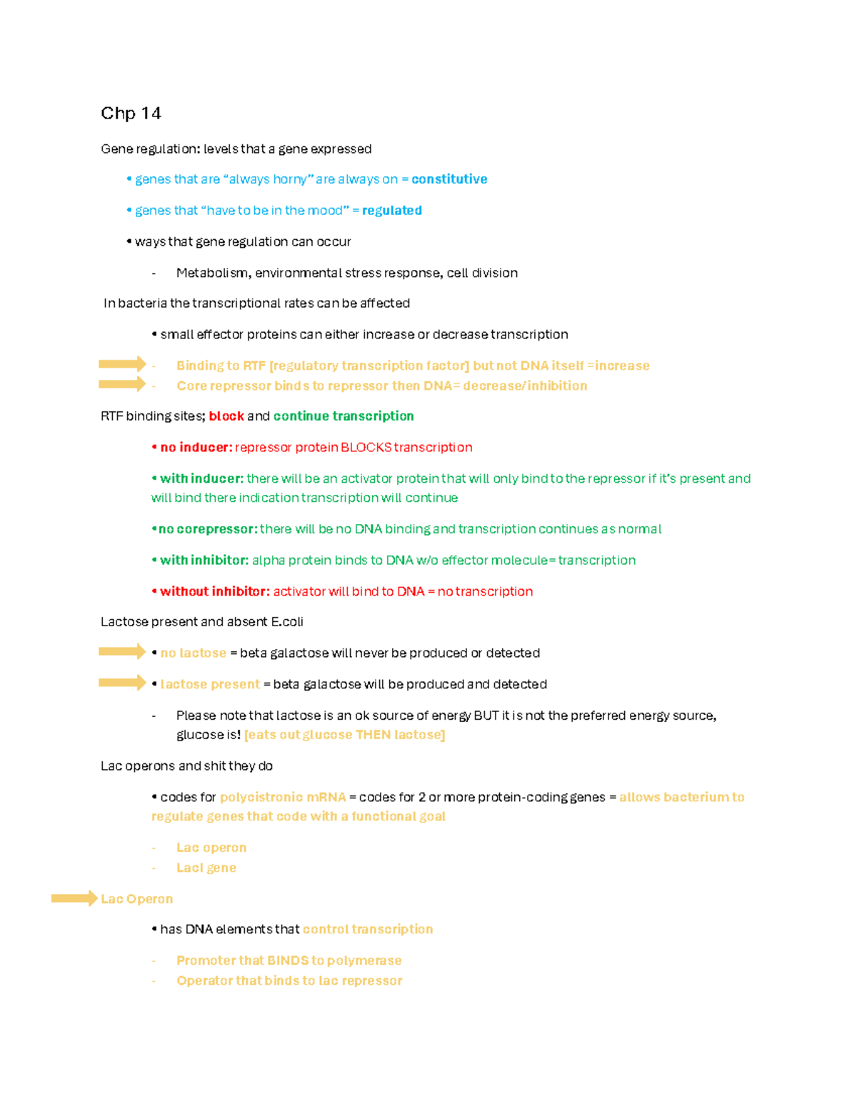 Exam 4 Genetics Overview: Gene Regulation & Expression in Prokaryotes ...