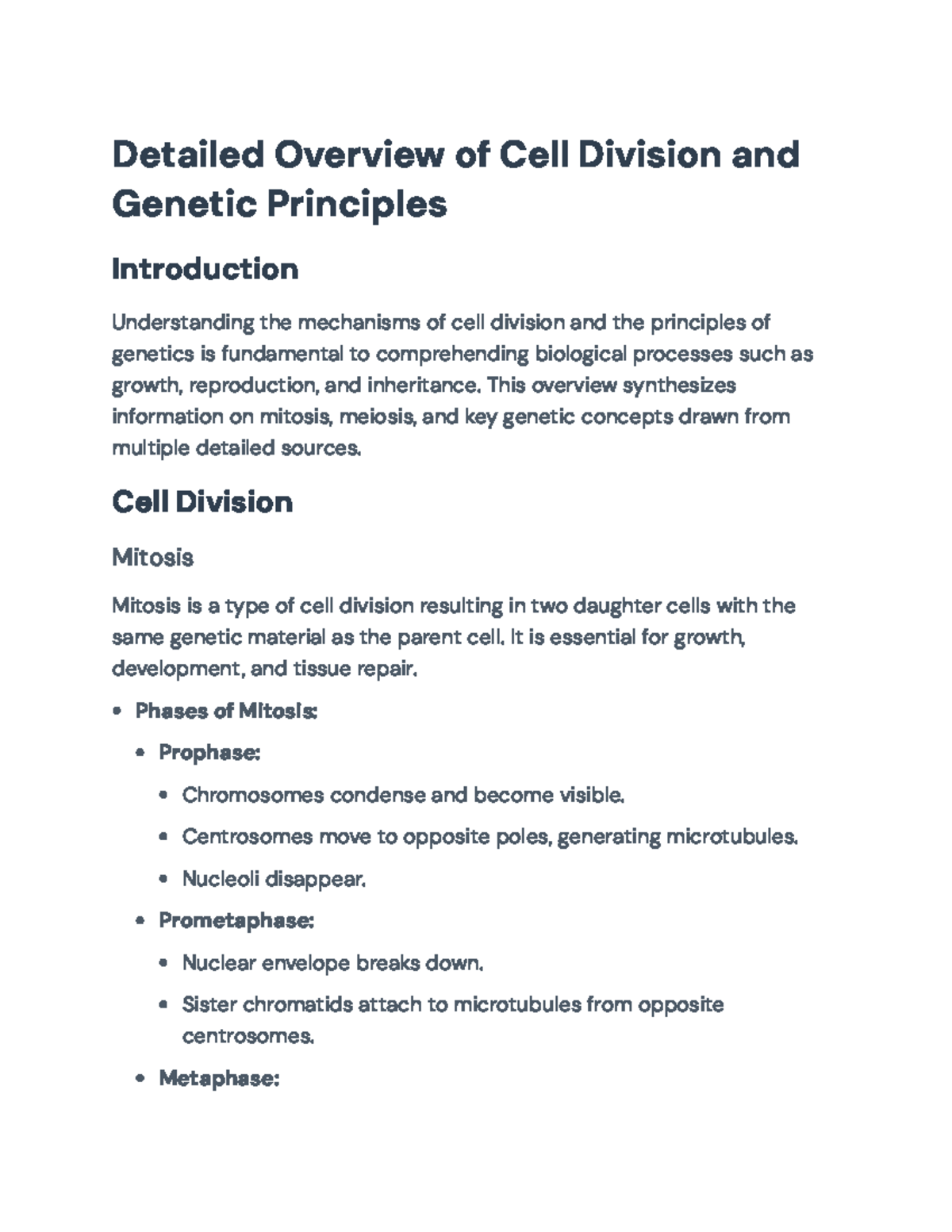 Understanding Mitosis and Meiosis: Key Genetic Principles in Biology ...