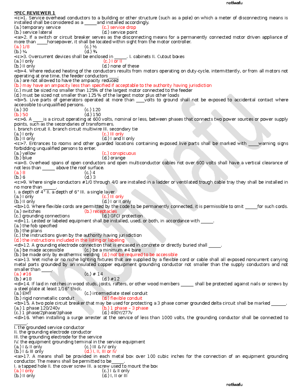 PEC Reviewer 1 - Lecture notes 1 - *PEC REVIEWER 1 1. Service overhead ...