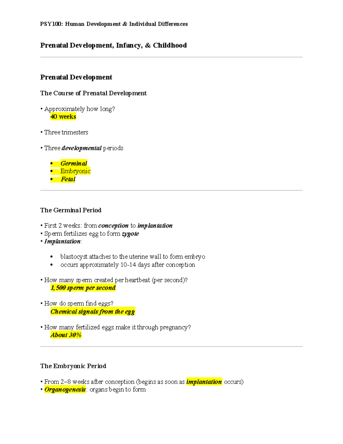 PSY100: Final Exam Notes on Human Development & Individual Differences ...