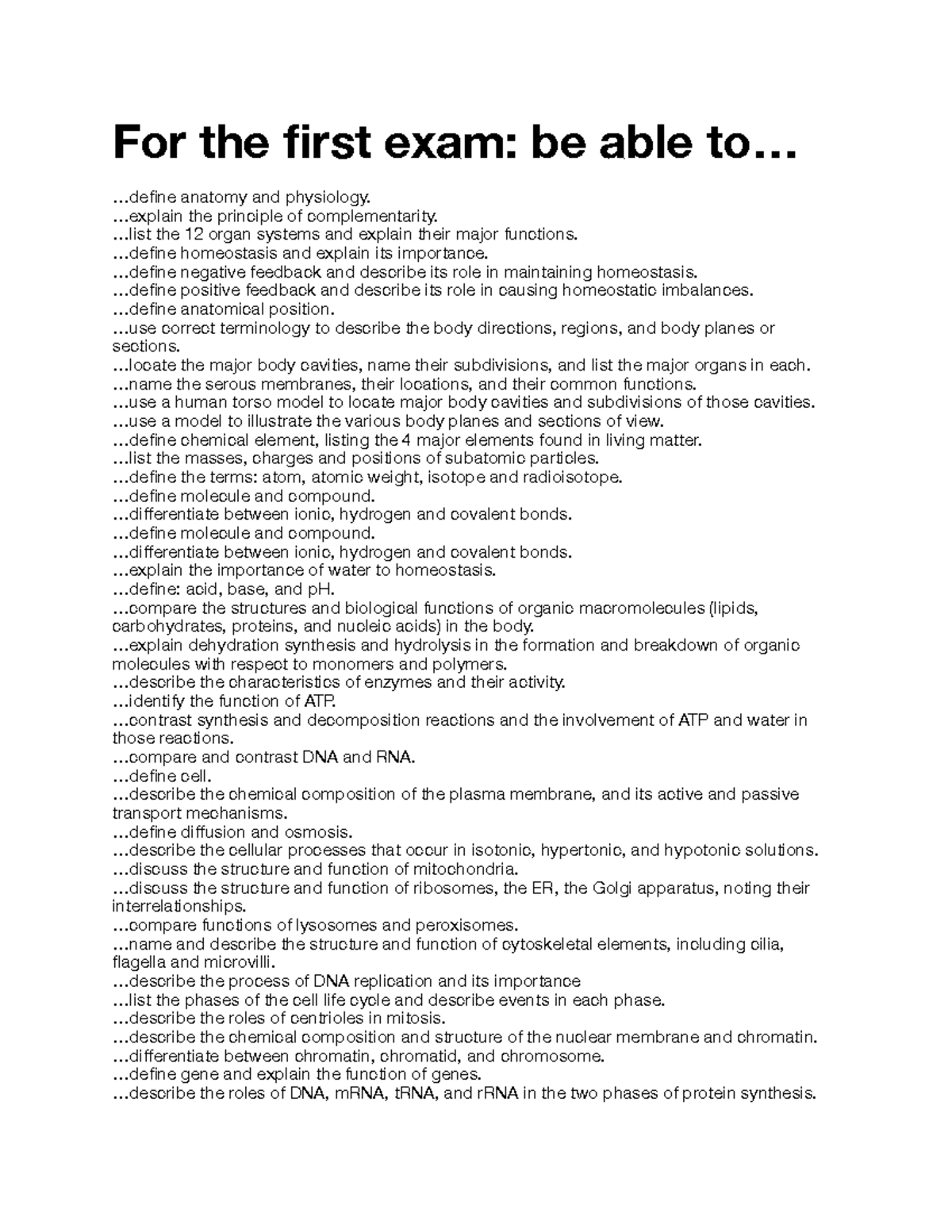 Anatomy and Physiology 101: Comprehensive Exam Review Guide - Studocu