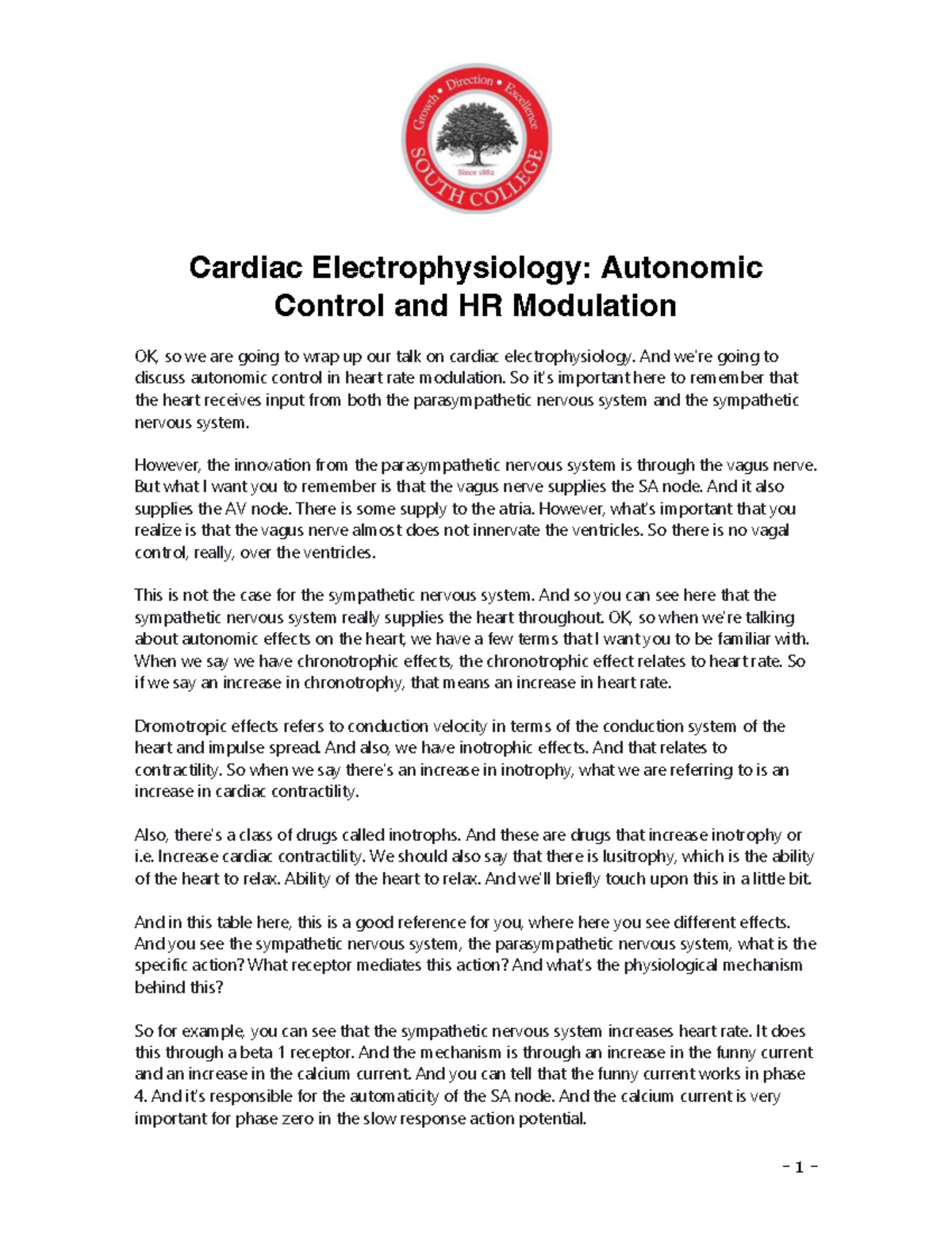Cardiac Electrophysiology: Autonomic Control & HR Modulation Insights ...