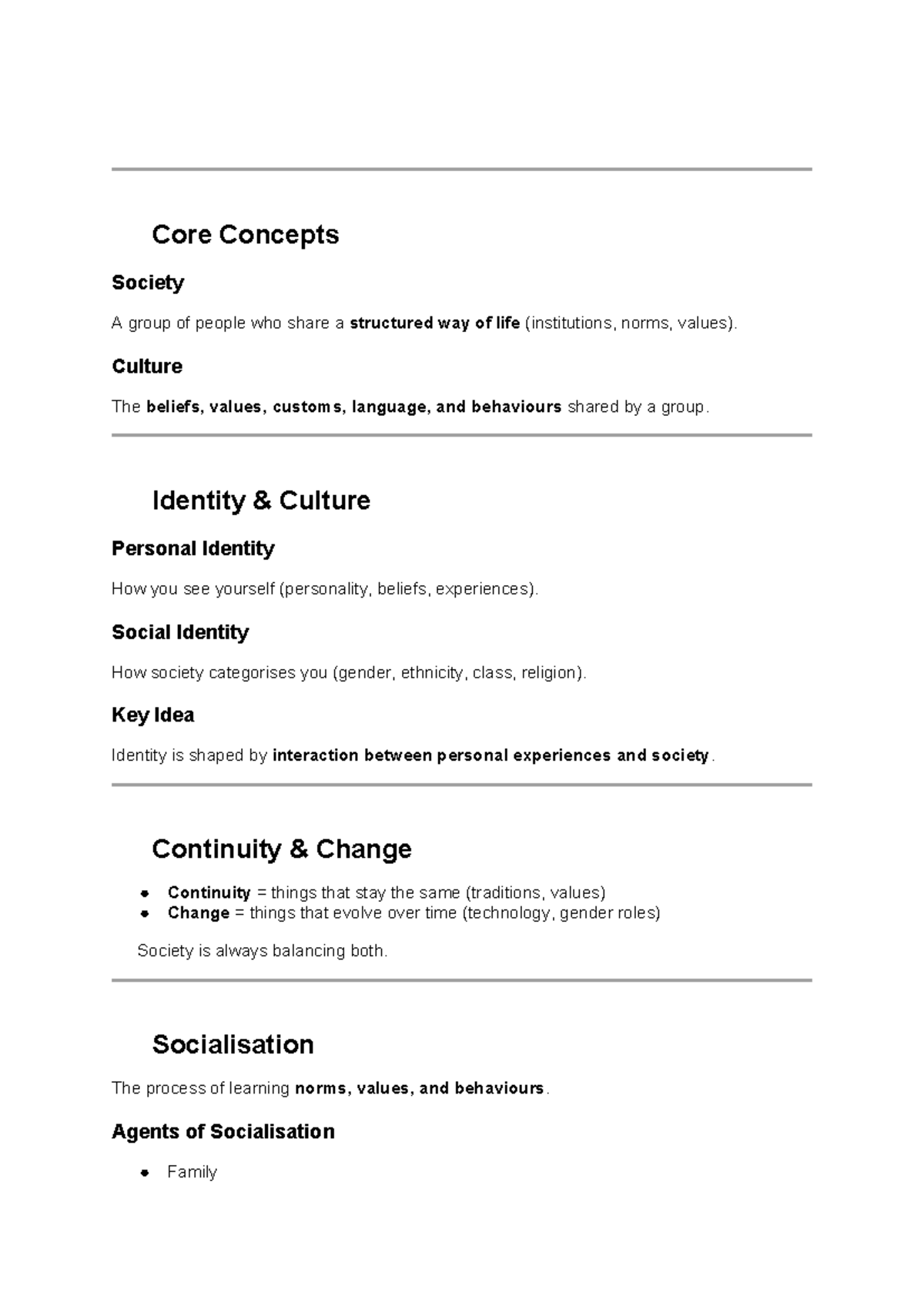 Core Concepts of Society and Culture: A Study Guide for SOC101 - Studocu