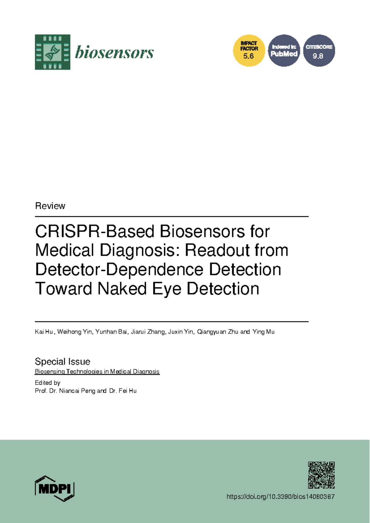 Biosensors for Medical Diagnosis: Advances in Naked Eye Detection ...