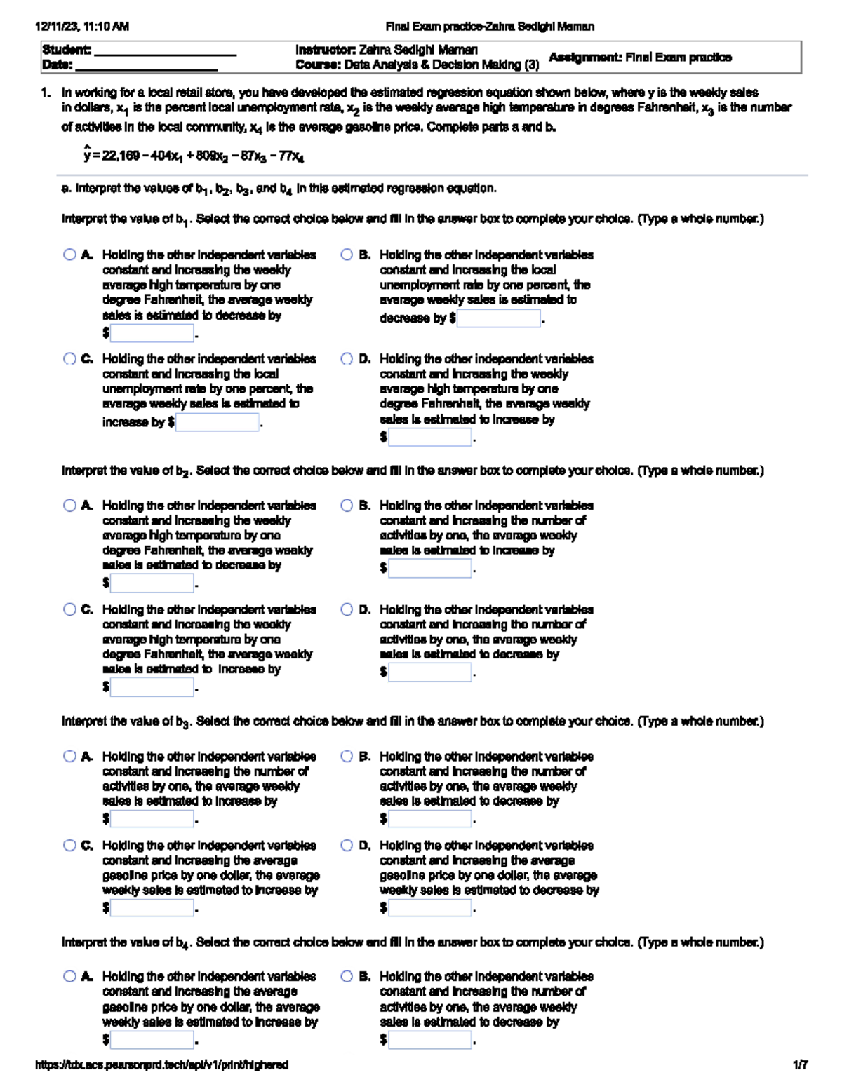 Final Exam Practice Questions - Fall 2023 - Studocu