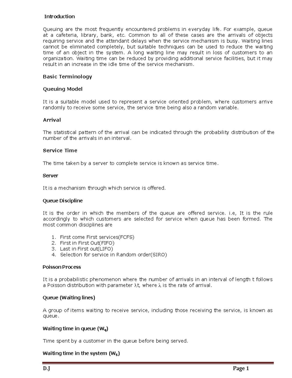 Queuing Theory Notes: Understanding Waiting Lines and Service ...