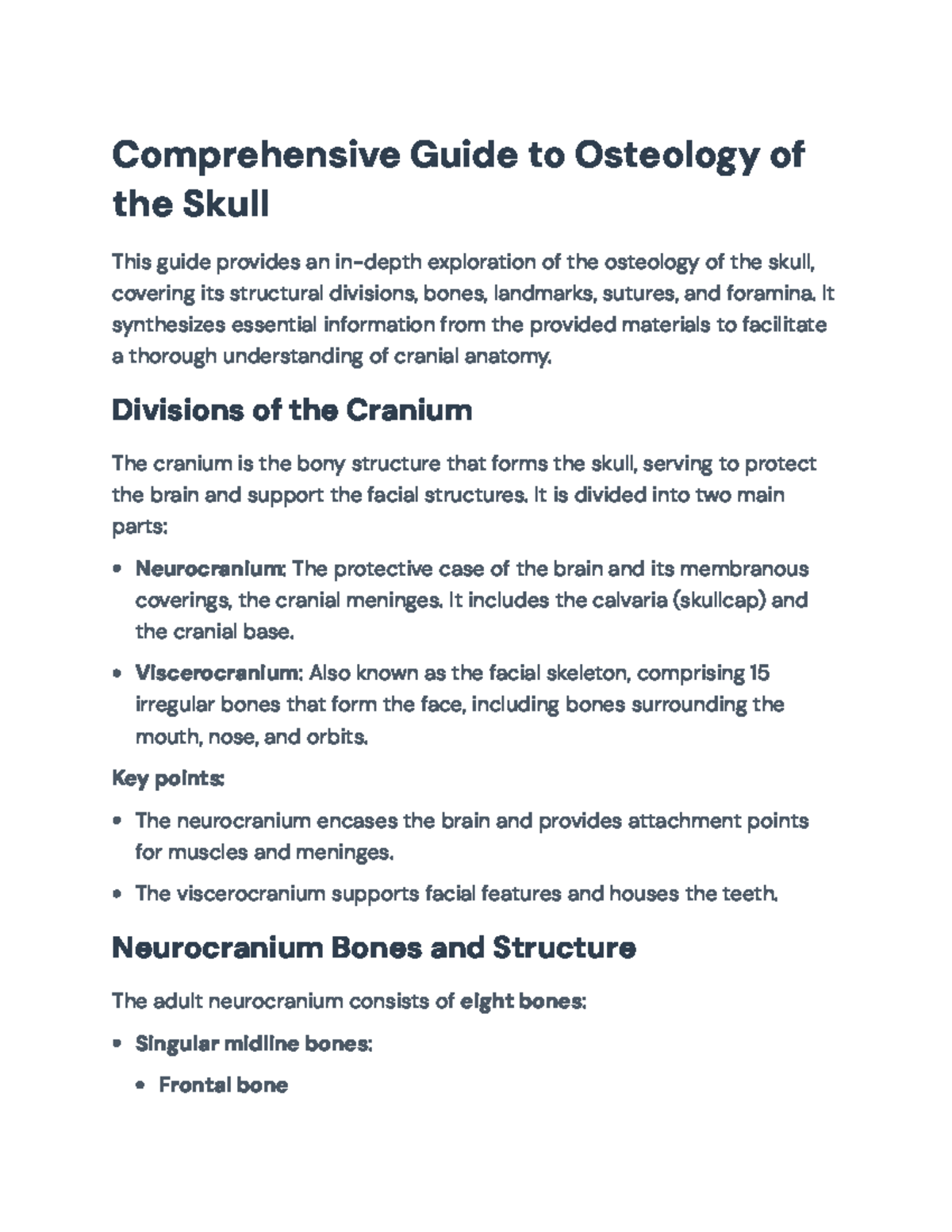 Comprehensive Osteology of the Skull: Key Structures & Features (ANAT ...