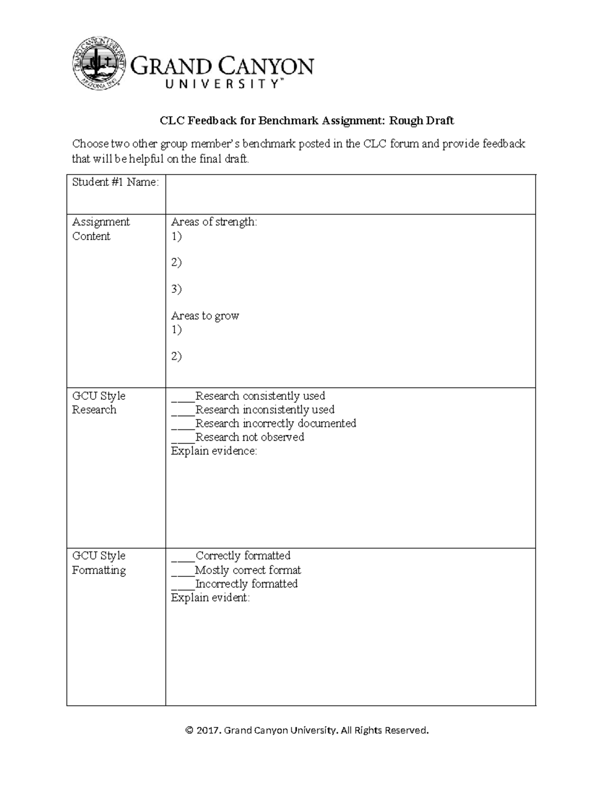 CLC Feedback for Benchmark Assignment: Peer Review Insights - Studocu