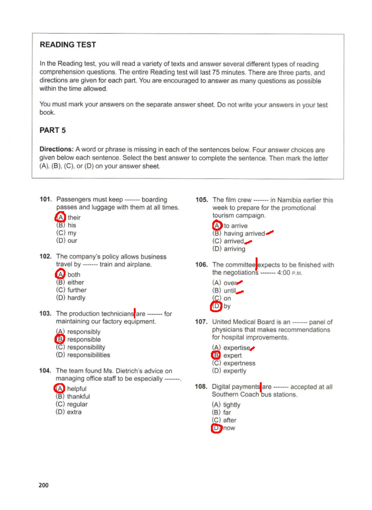 Test 6 Part 5 - Reading Comprehension Practice - Studocu