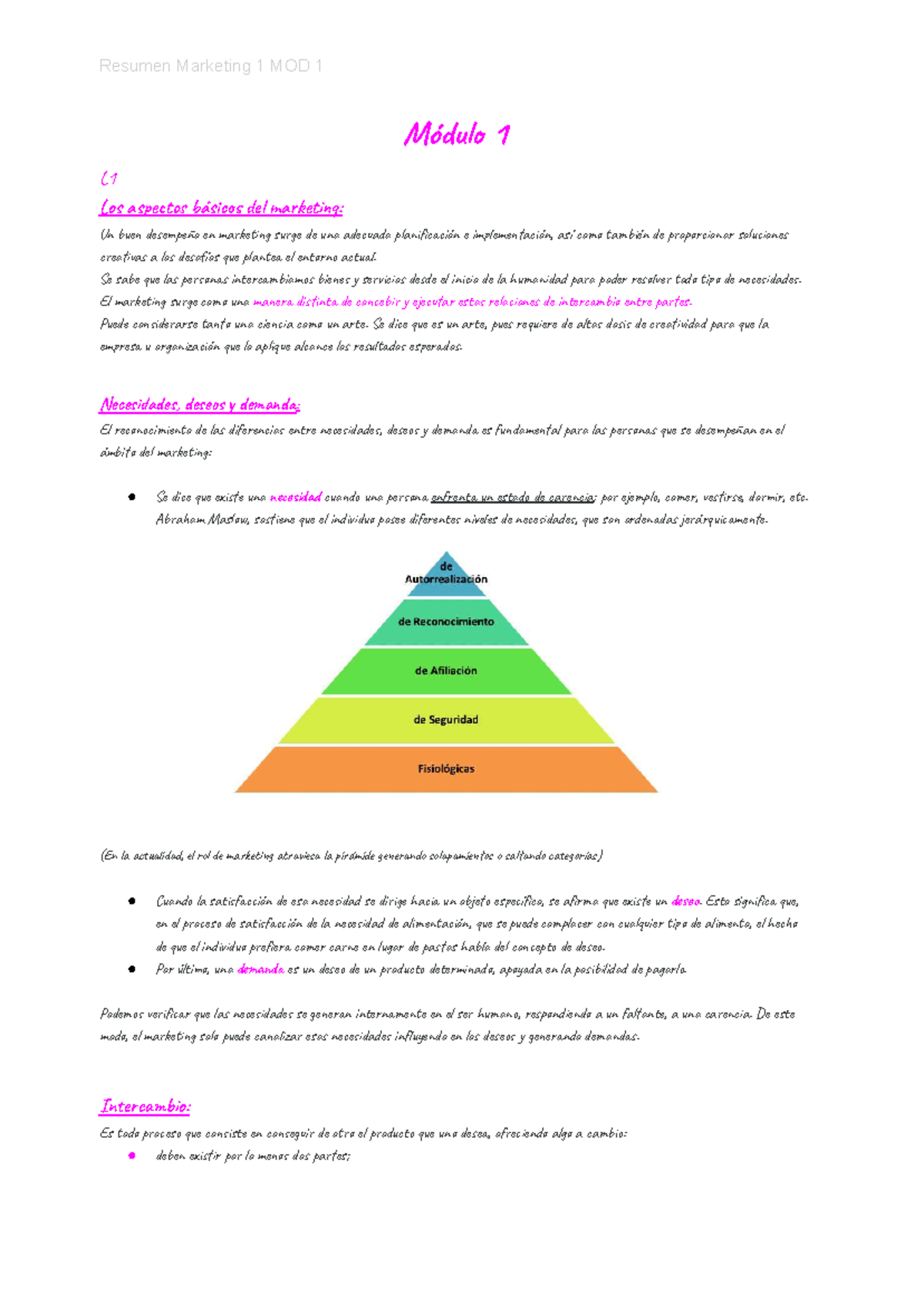 Resumen Marketing 1 MOD 1: Fundamentos y Estrategias Clave - Studocu