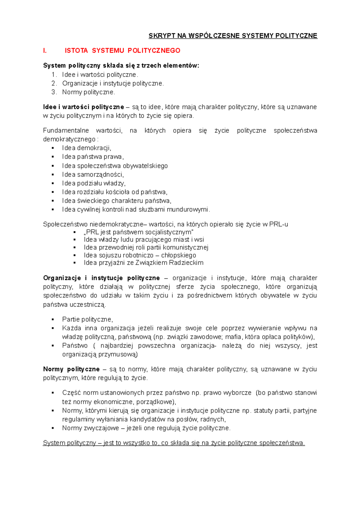 Wspolczesne-Systemy-Polityczne 1 - SKRYPT NA SYSTEMY POLITYCZNE I ...