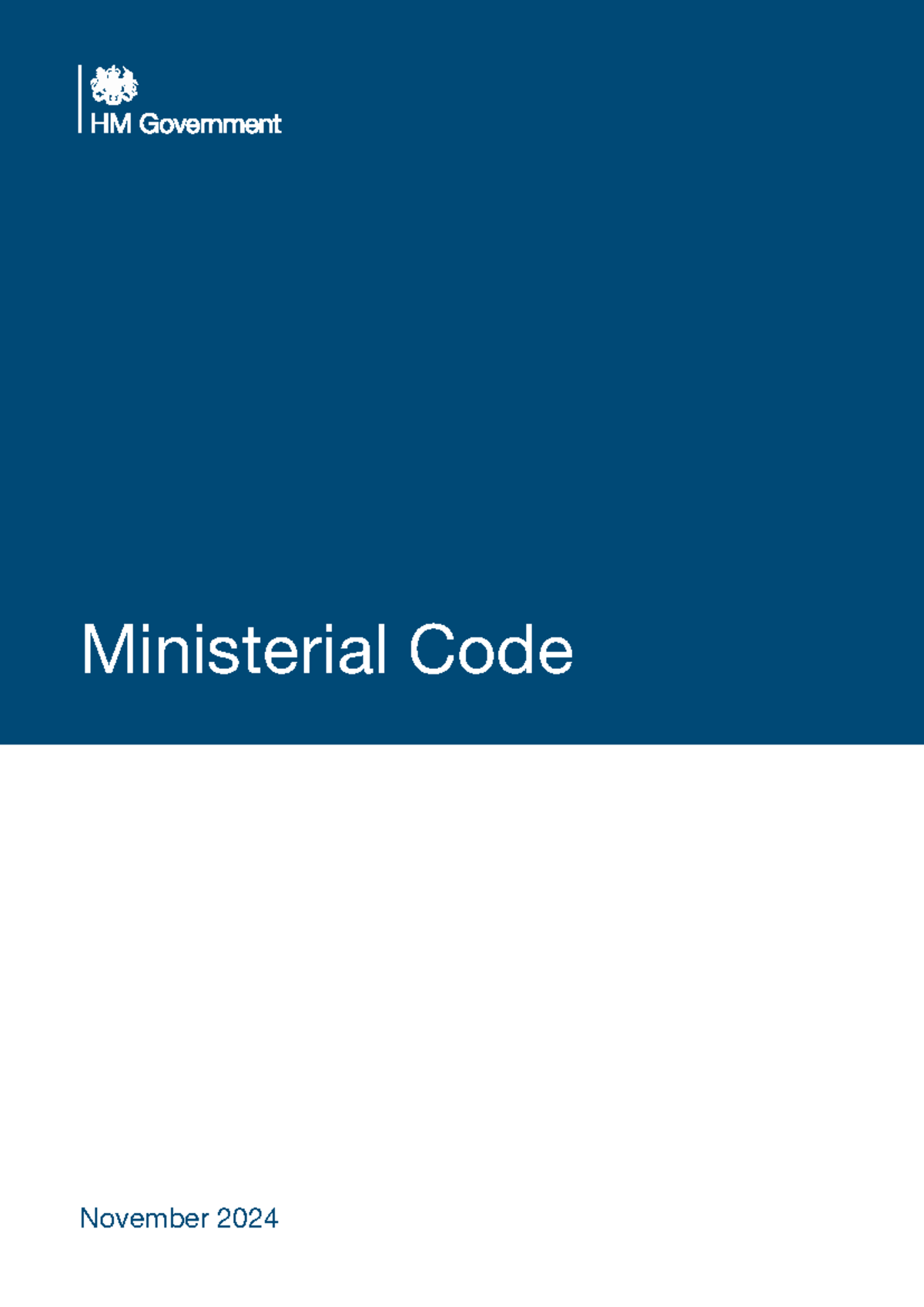 Revised Ministerial Code - November 2024 - Studocu