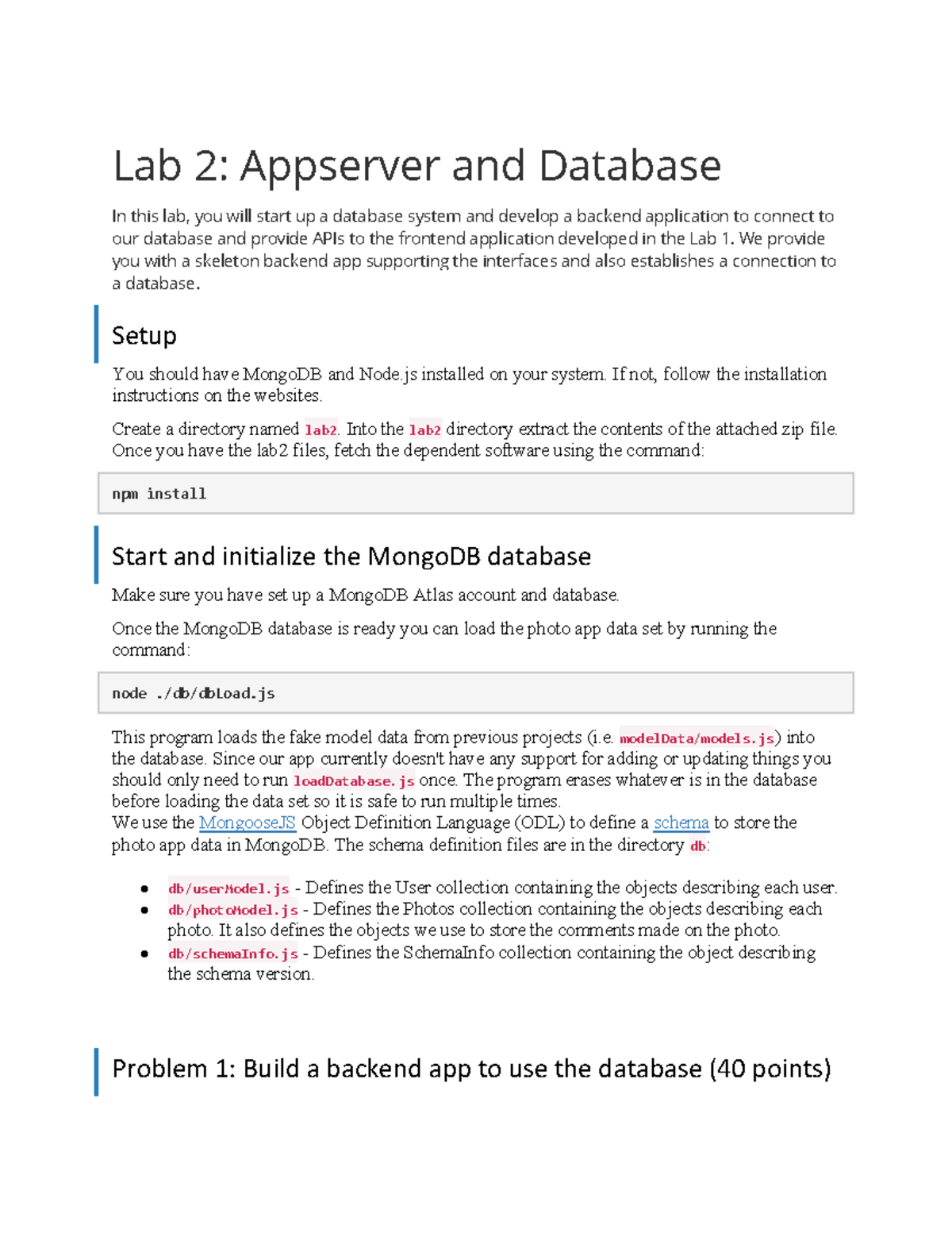 Lab 2: Backend App Development with MongoDB and Node.js - Studocu