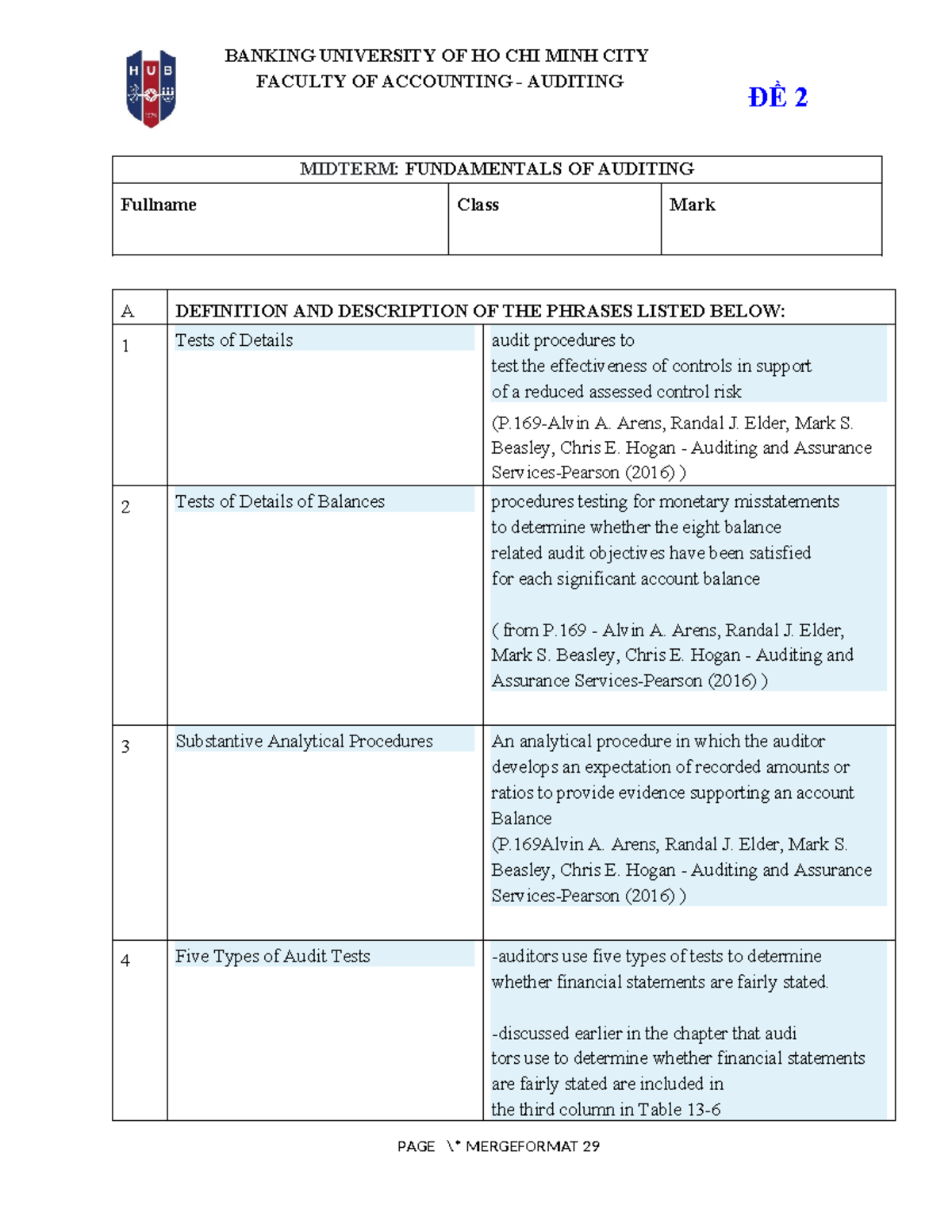 2024. Midterm 2. Auditing Fundamentals - Key Concepts and Q&A - Studocu