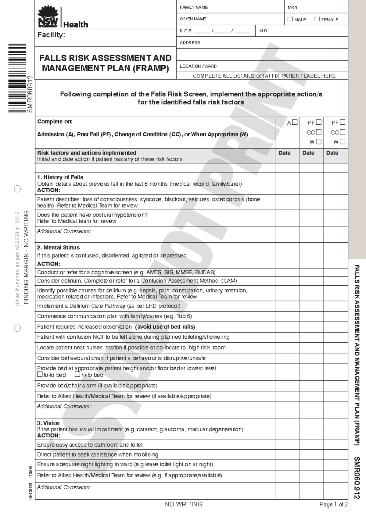 NH606658 Ontario Modified Stratify Falls Risk Assessment Tool - Studocu
