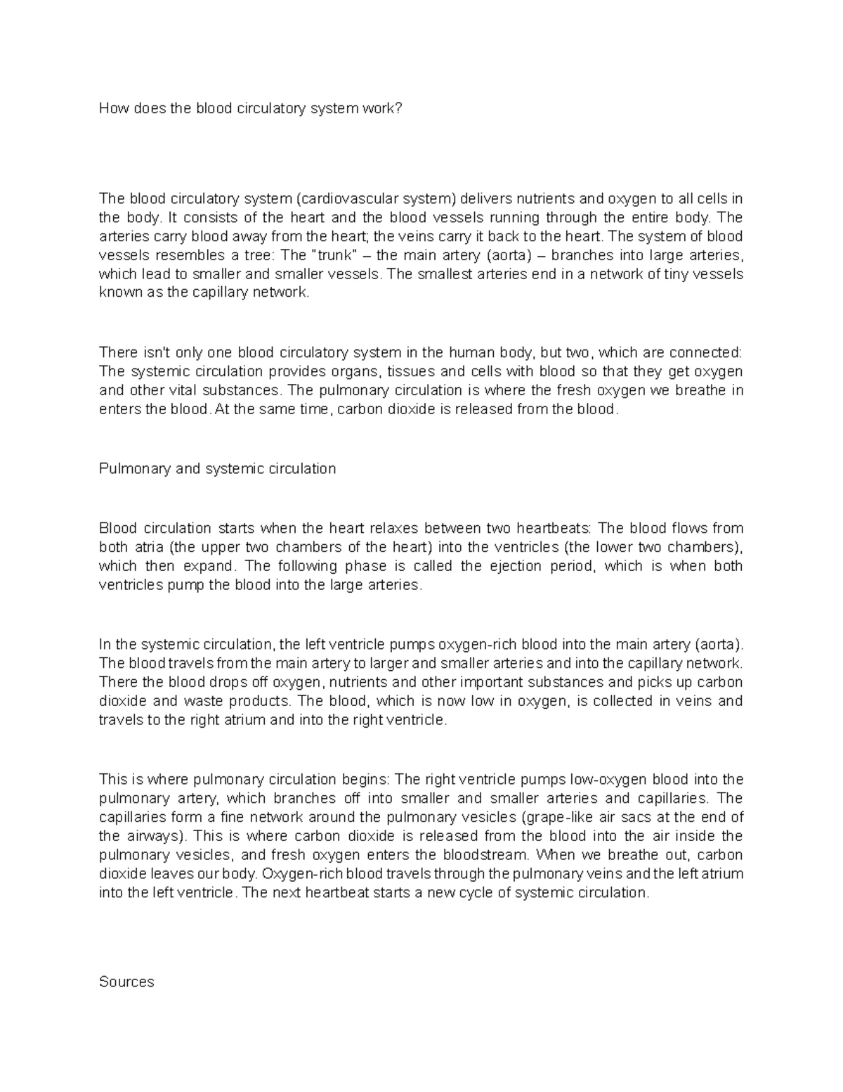 Lesson Plan: Grade 9 Circulatory System Activities and Insights - Studocu
