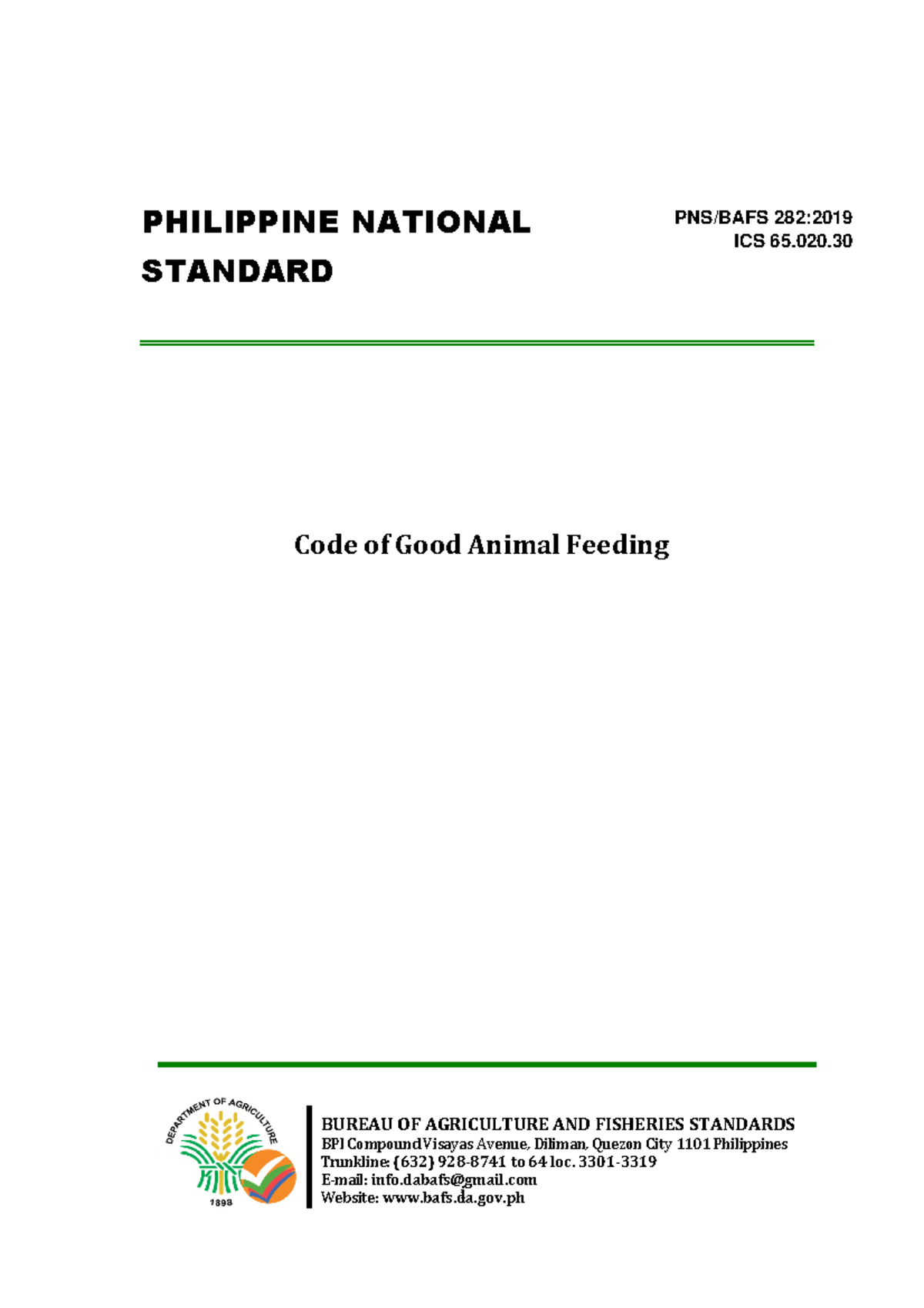 PNS 282:2019 Code of Good Animal Feeding Guidelines - Studocu image.