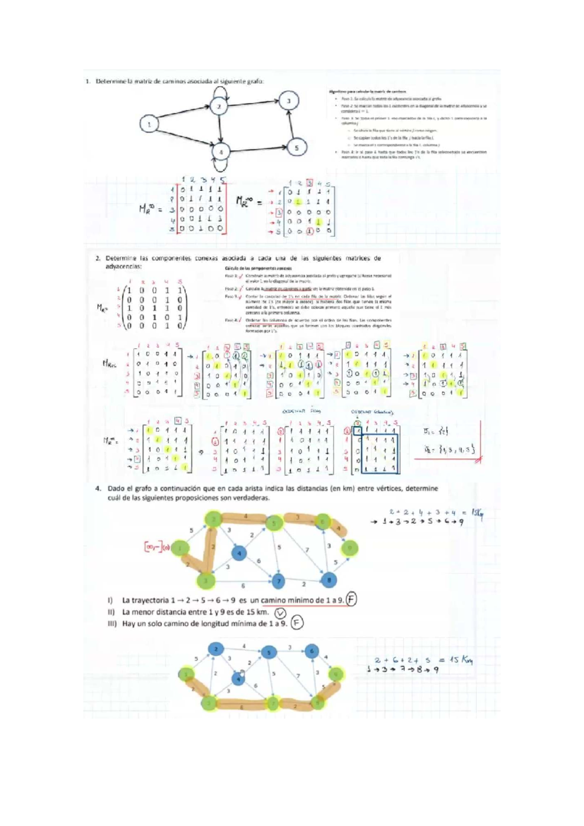 CV2 MATE Computacional: Matrices de Caminos y Componentes Conexas - Studocu