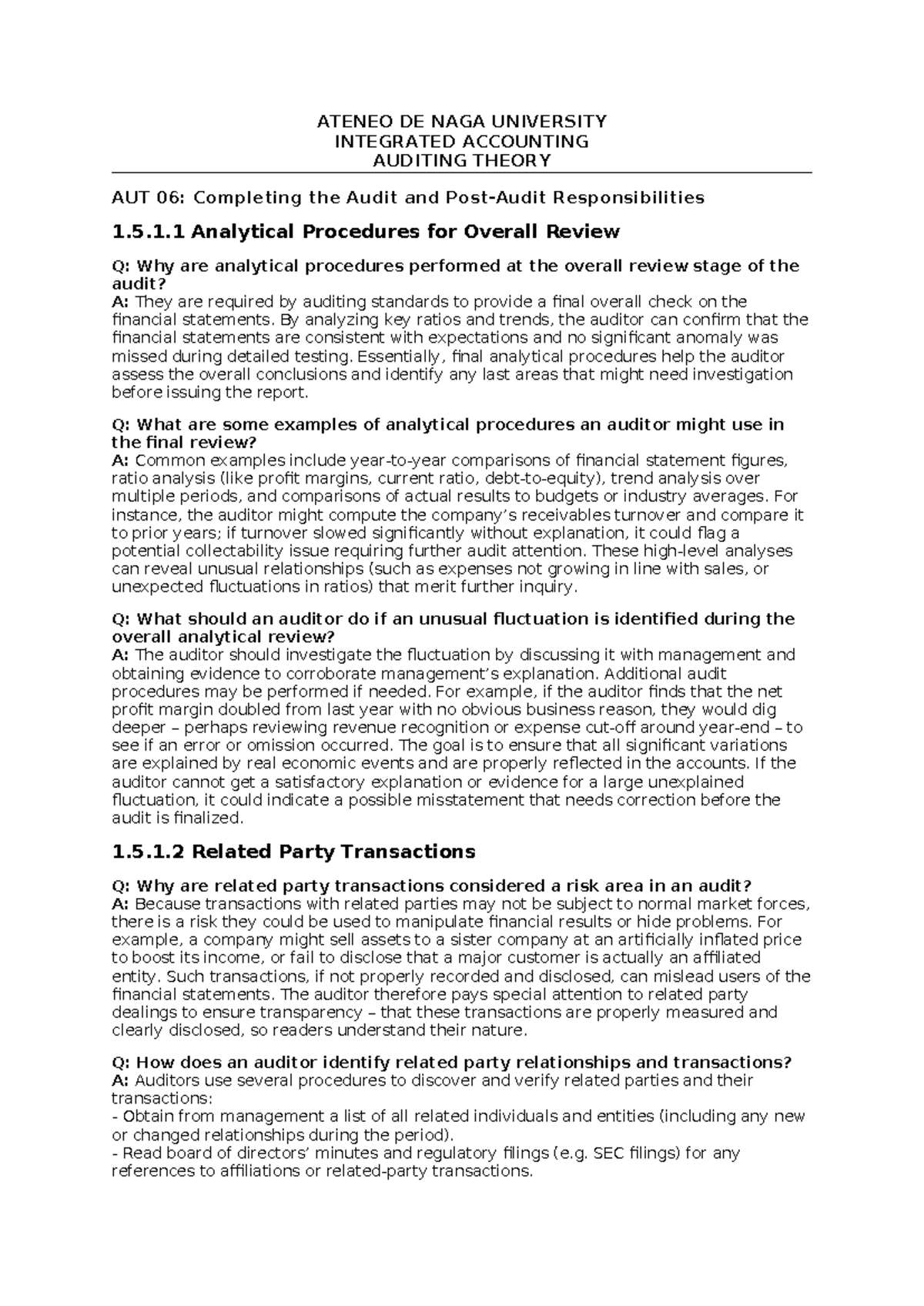 AUT 06: Completing the Audit & Post-Audit Responsibilities Overview ...