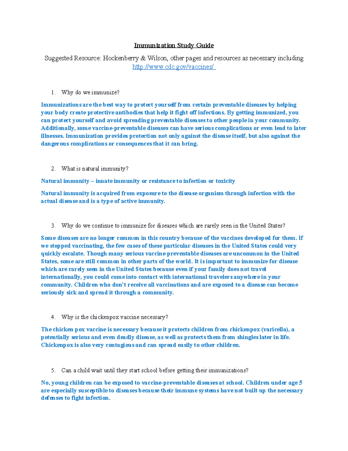NUR342 Immunization Study Guide: Key Concepts and Guidelines - Studocu
