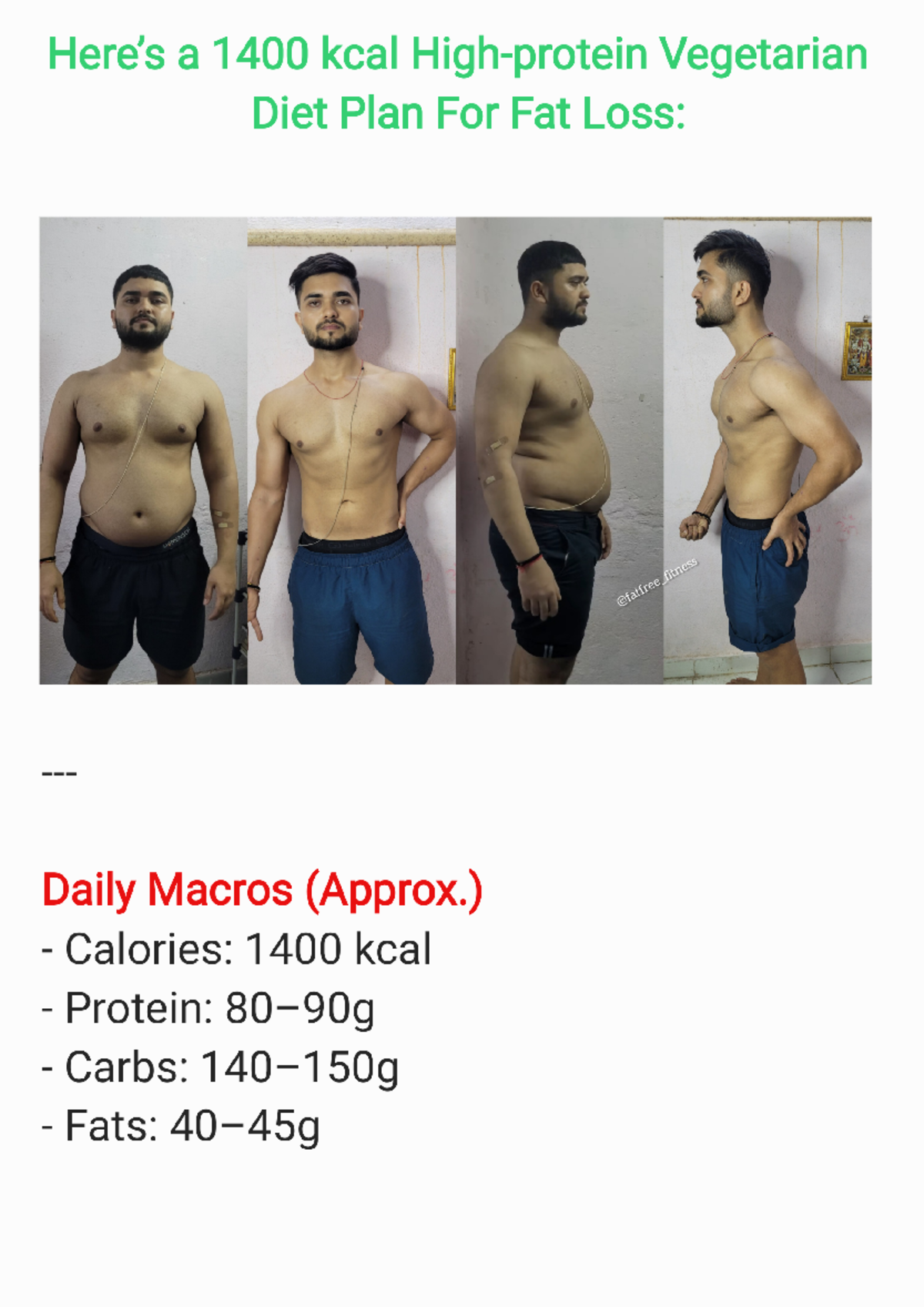 1400Kcal Fat Loss Diet Plan - a 1400 kcal Vegetarian Diet Plan For Fat ...
