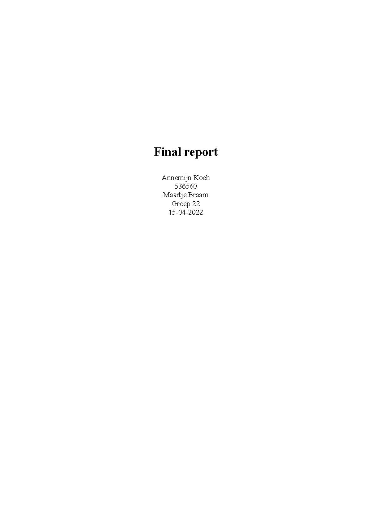2.6P Final Report: Client Case Analysis and Reflection - Studeersnel