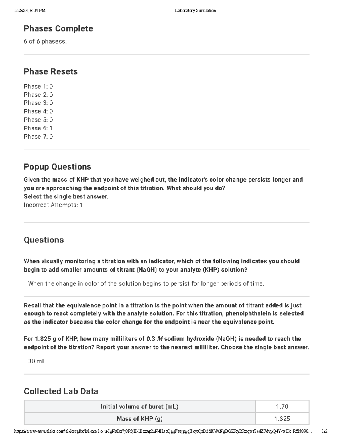 Aleks - Noor Alsamara - Lab Report on NaOH Standardization for Module 3 ...