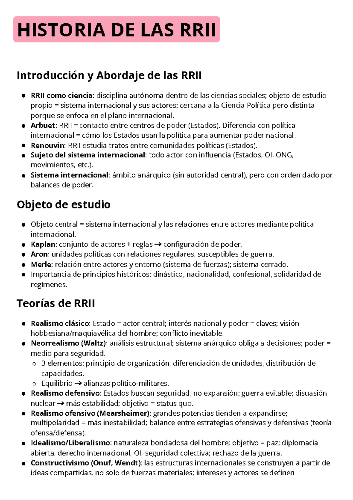 Historia de las RRII: Introducción y Teorías Clave en el Estudio ...