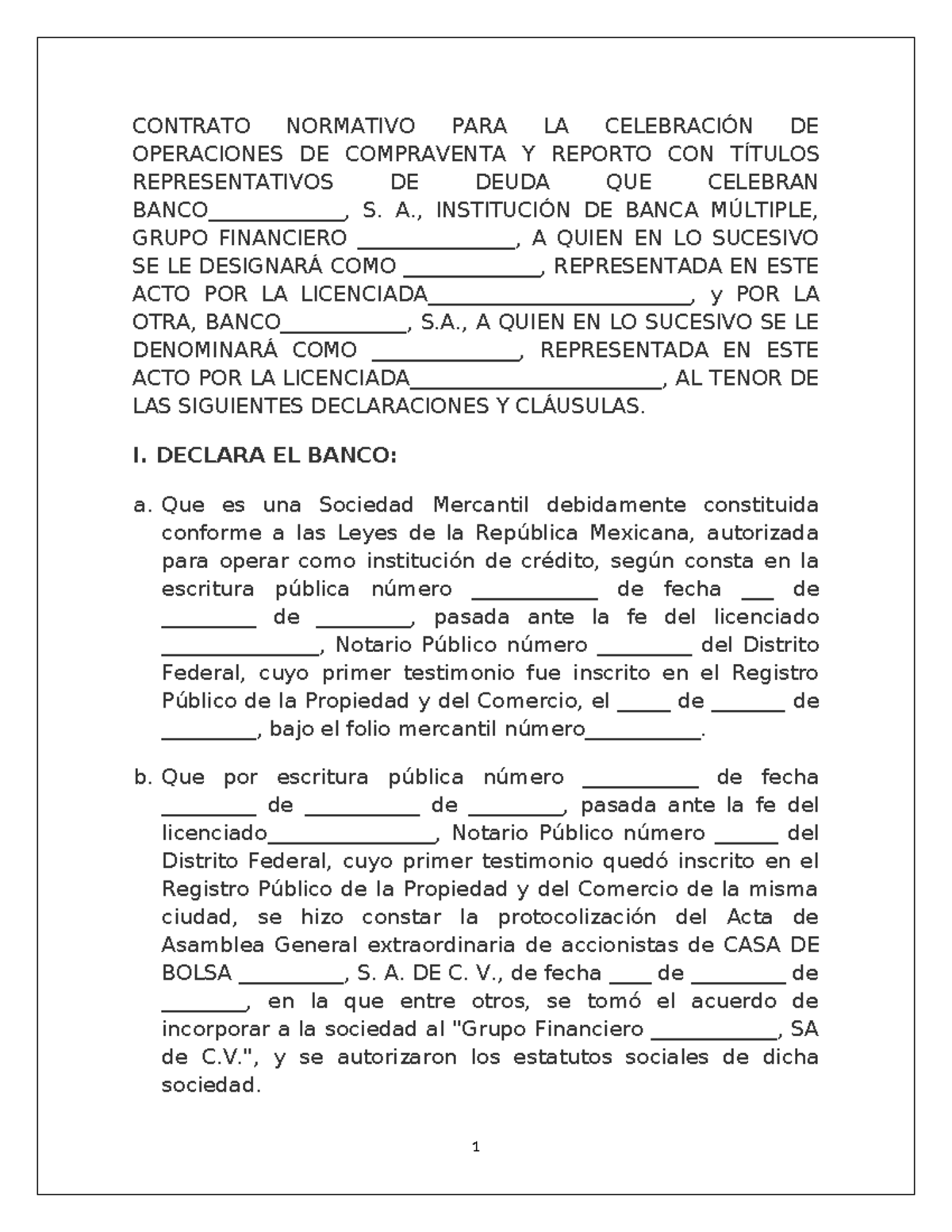 Contrato de Reporto y Compraventa de Valores en México - Studocu