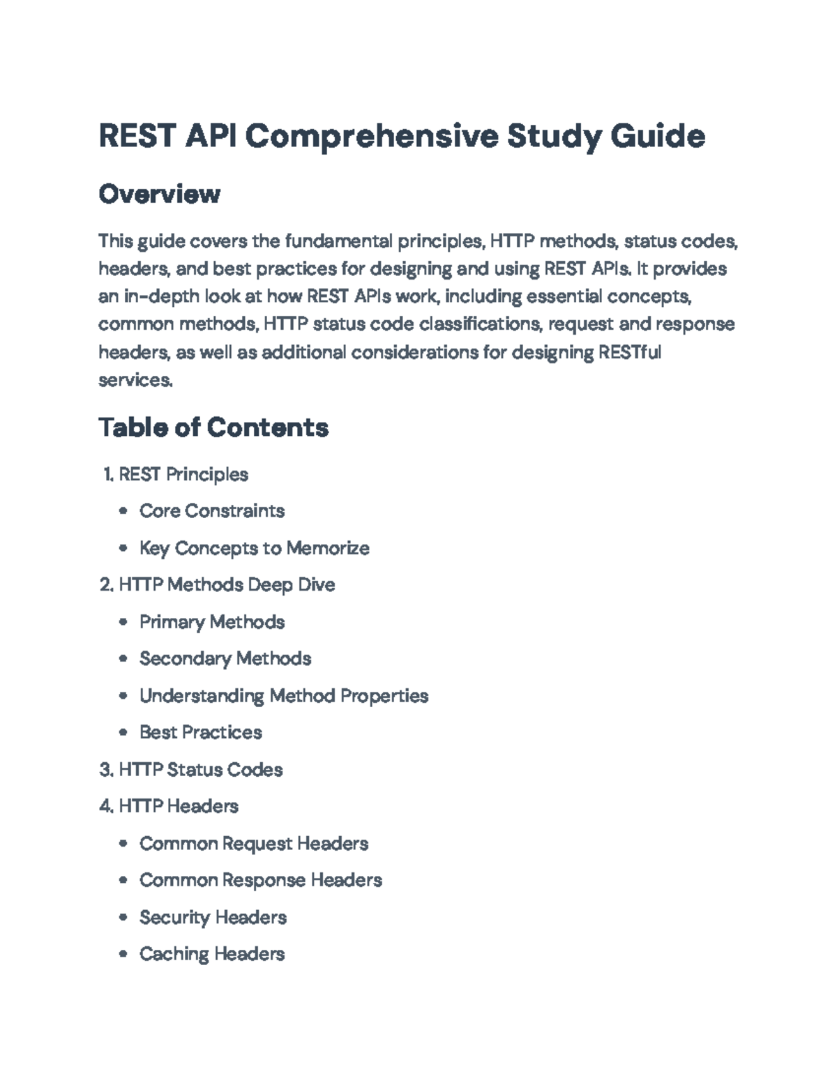REST API Design and Best Practices Study Guide - REST API Comprehensive ...