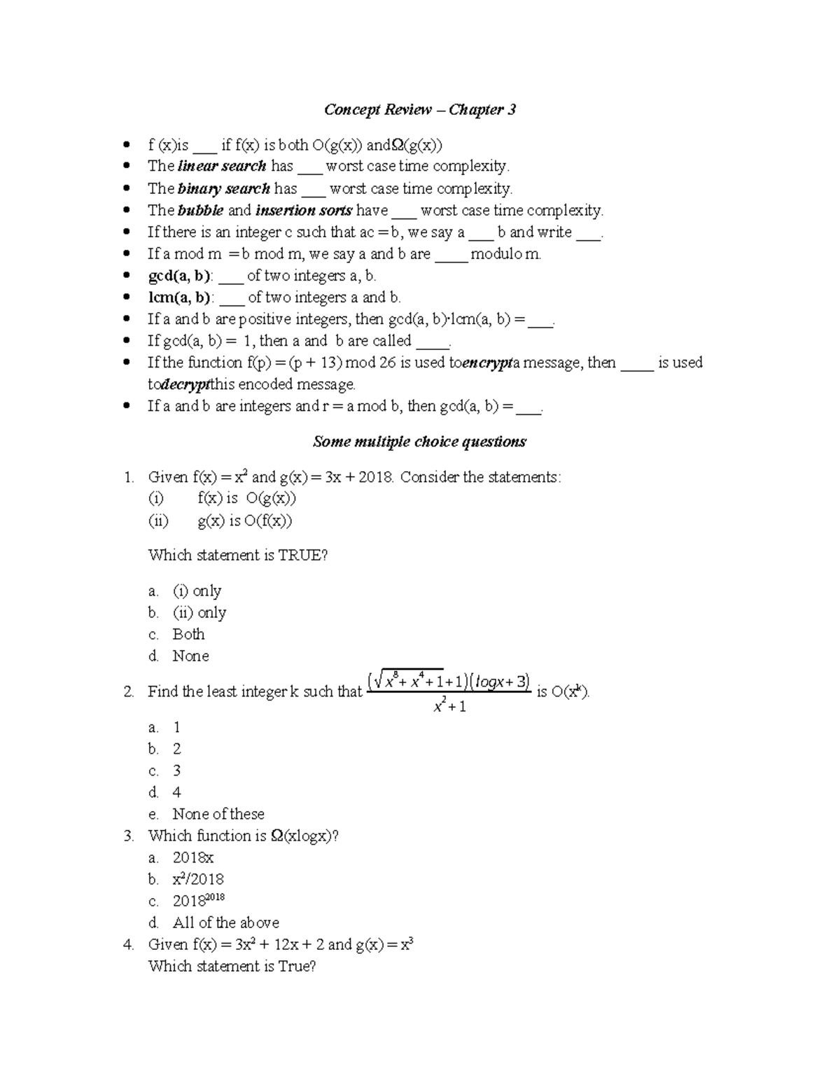 Concept Review - Exam Notes for CS101: Chapter 3 - Studocu
