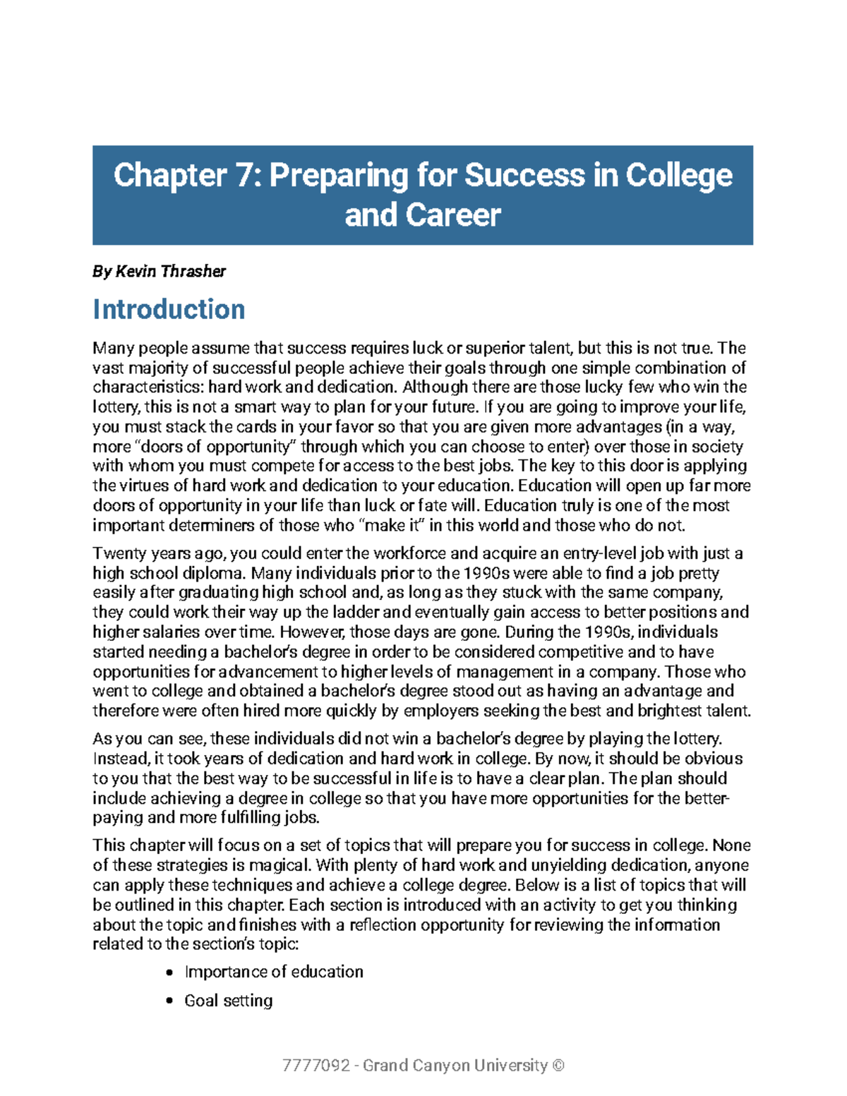 Chapter 7: Strategies for College Success (U-Print-1000000000604) - Studocu
