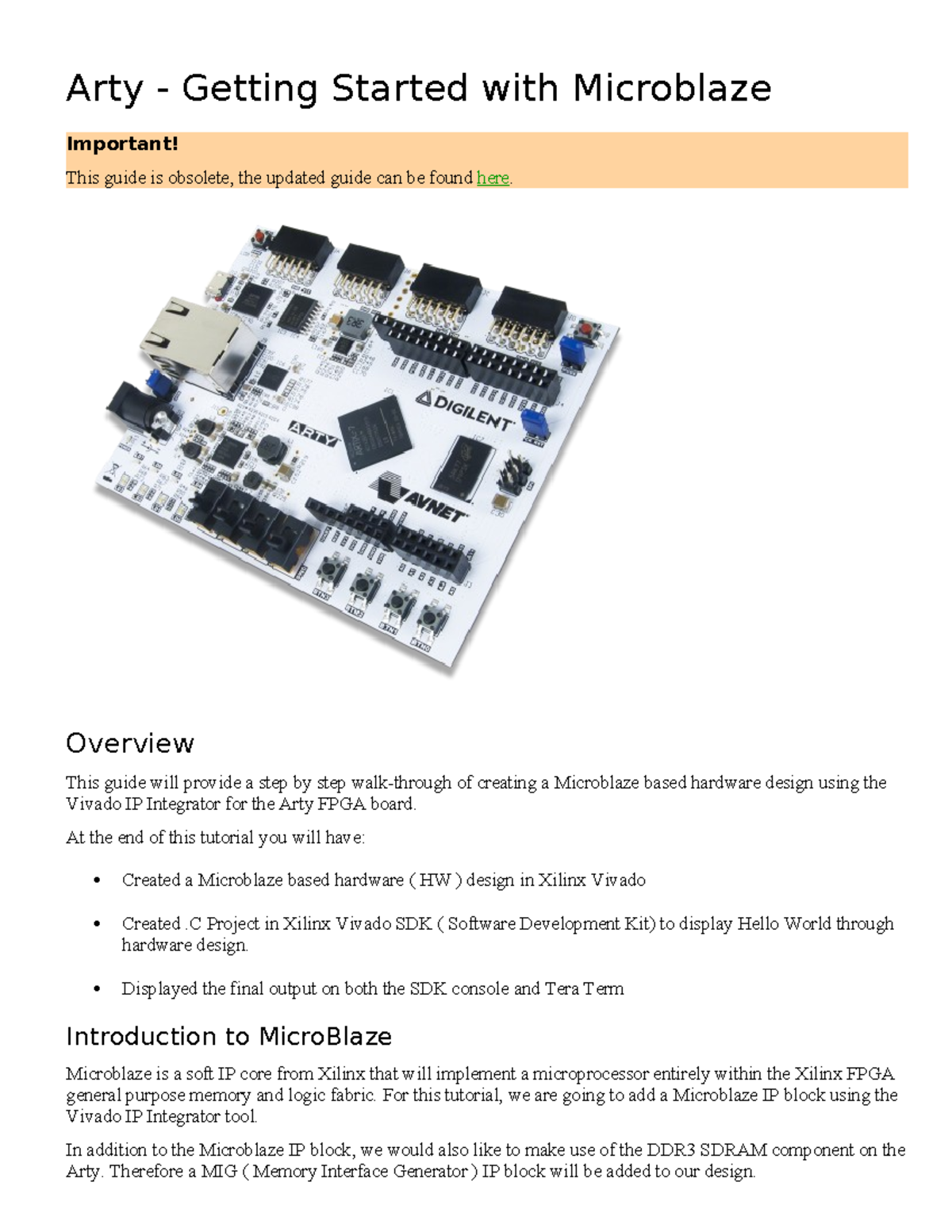 Huong dan su dung kit arty - Arty - Getting Started with Microblaze ...