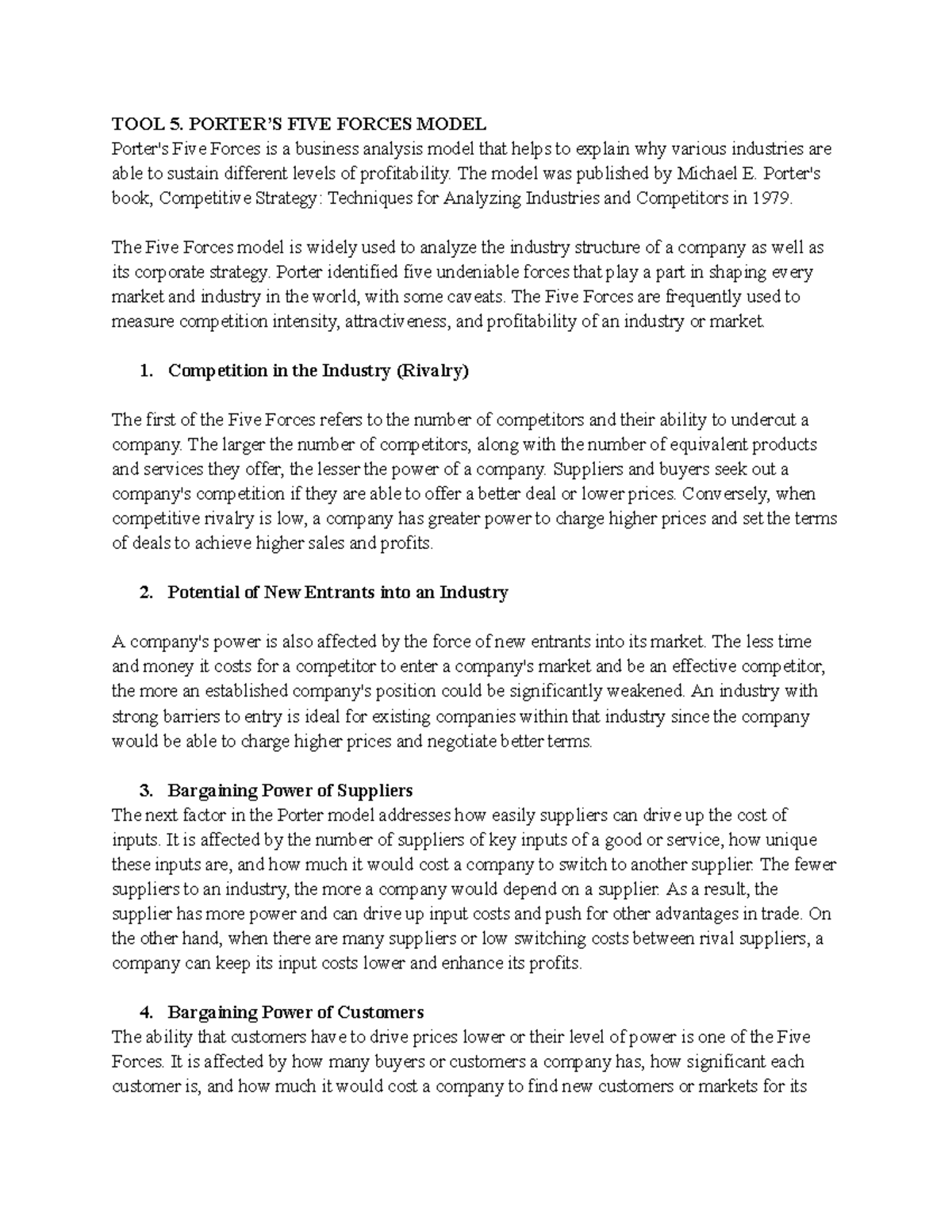 STQM Midterm Reviewer: Analyzing Competitive Forces and Strategies ...