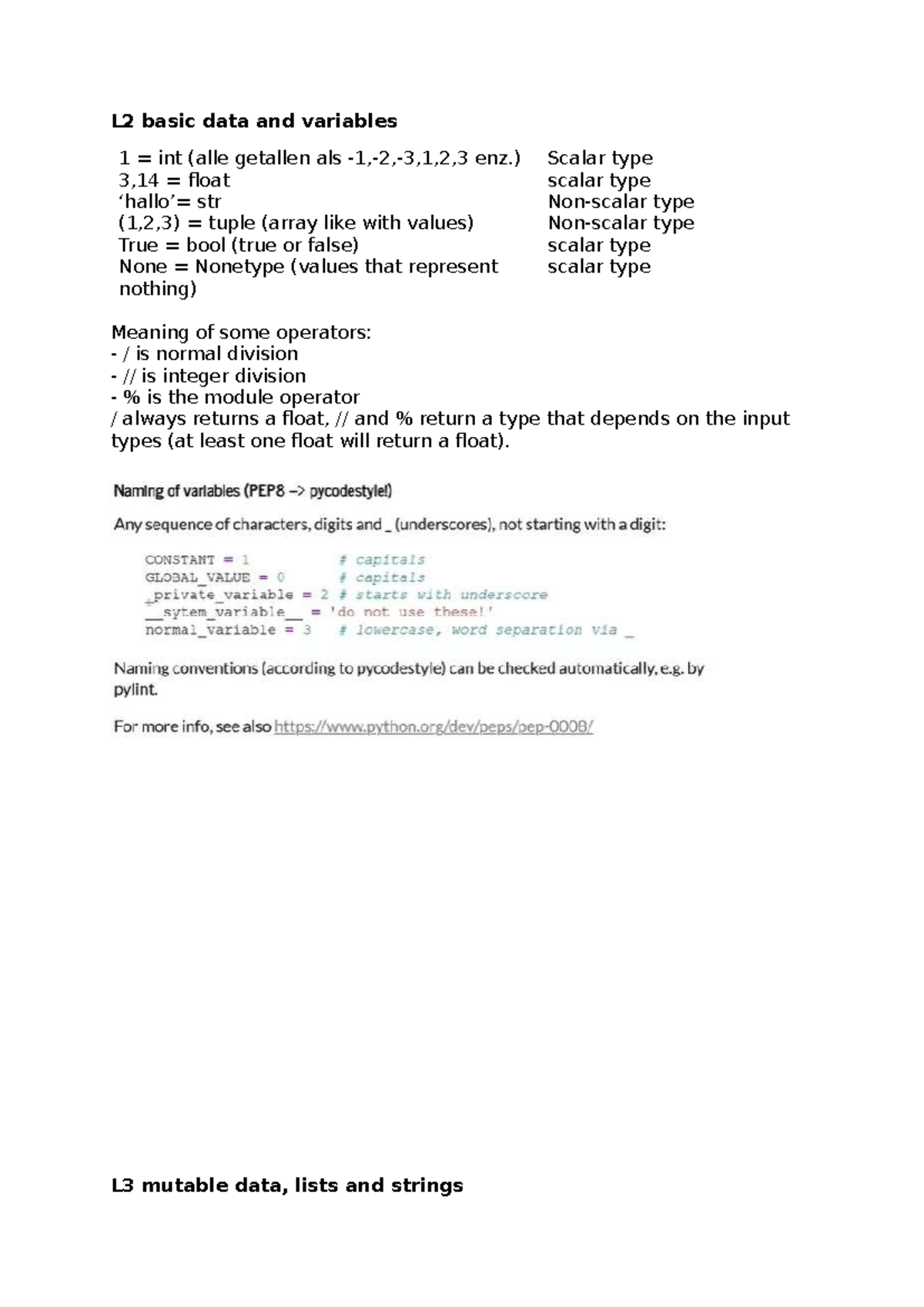 L2 Python Basics: Data Types, Operators, and Control Structures ...