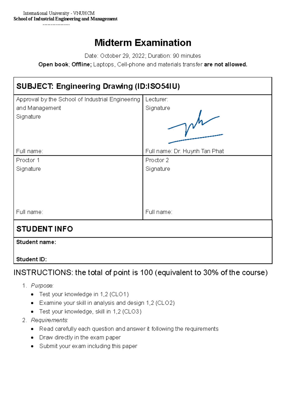 Engineering Drawing Midterm Exam Solutions - CODE 01 - Studocu