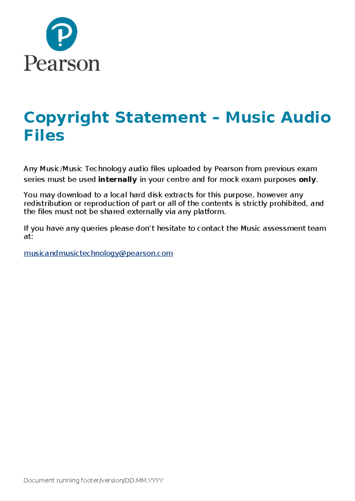 Music Audio Copyright Statement - Copyright Statement – Music Audio ...