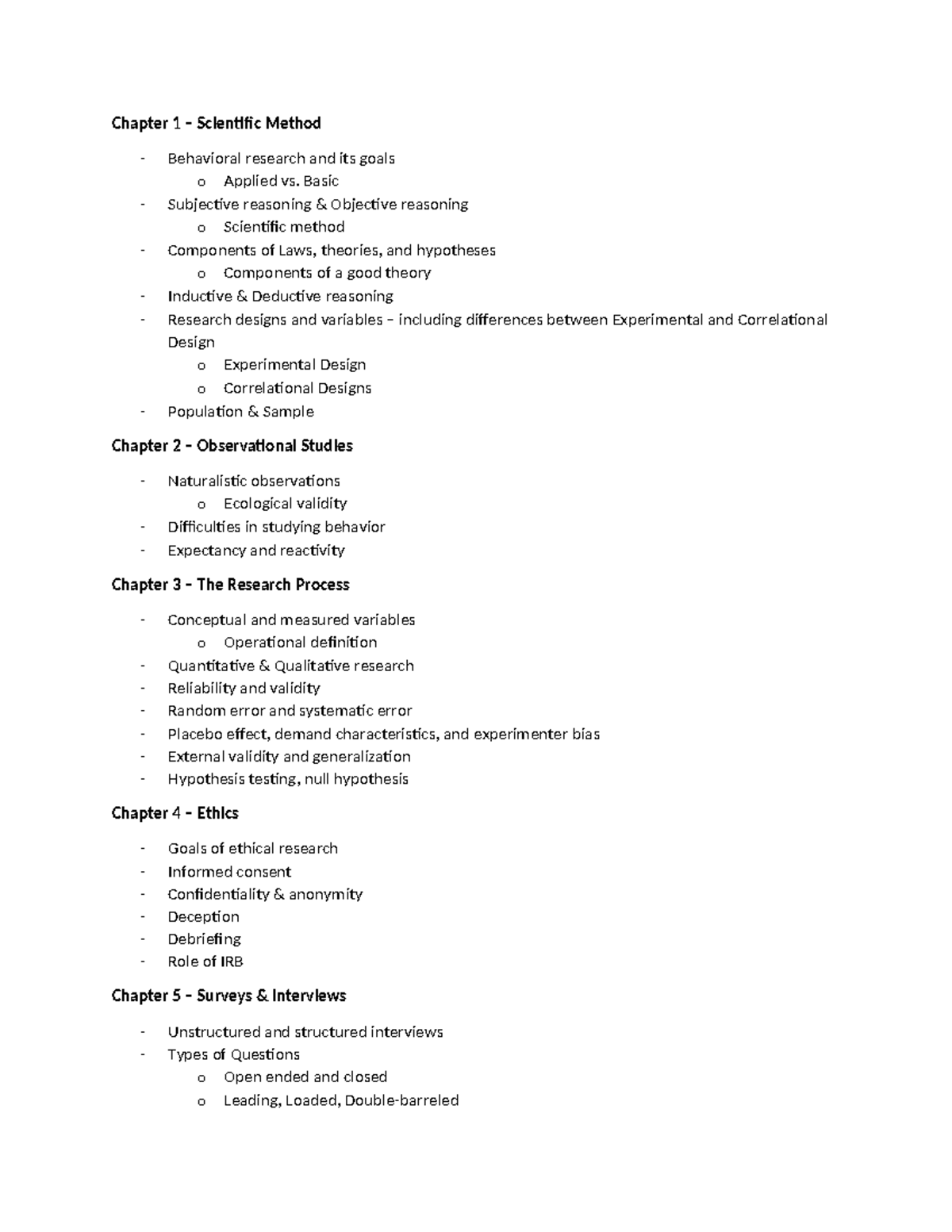 Behavioral Research Methodologies: Intro to Chapters 1-6 (PSY101 ...