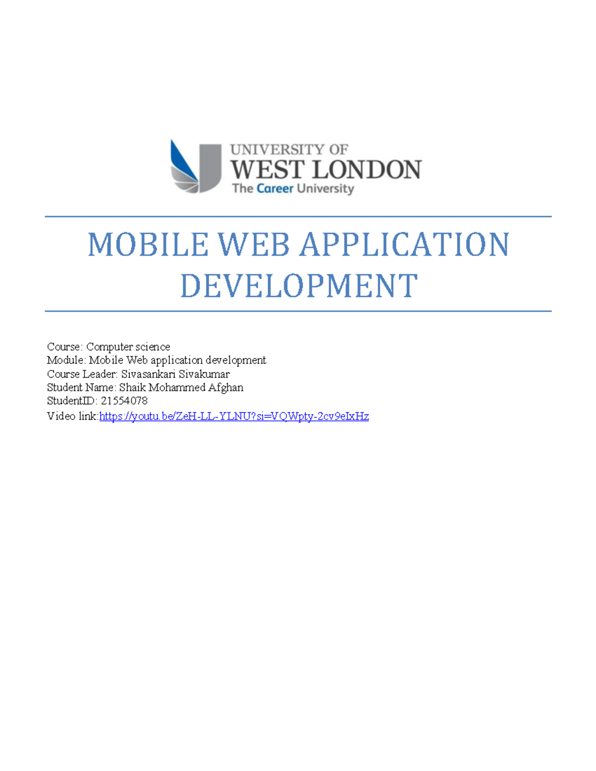 Mobile Web Application Development - MOBILE WEB APPLICATION DEVELOPMENT ...